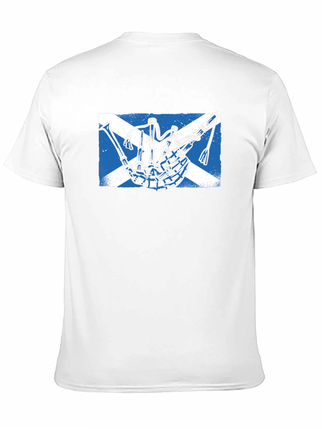 Scottish Bagpipe Flag Graphic Tee - Black