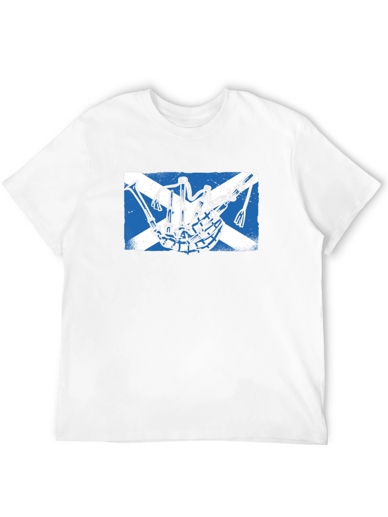 Scottish Bagpipe Flag Graphic Tee - Black