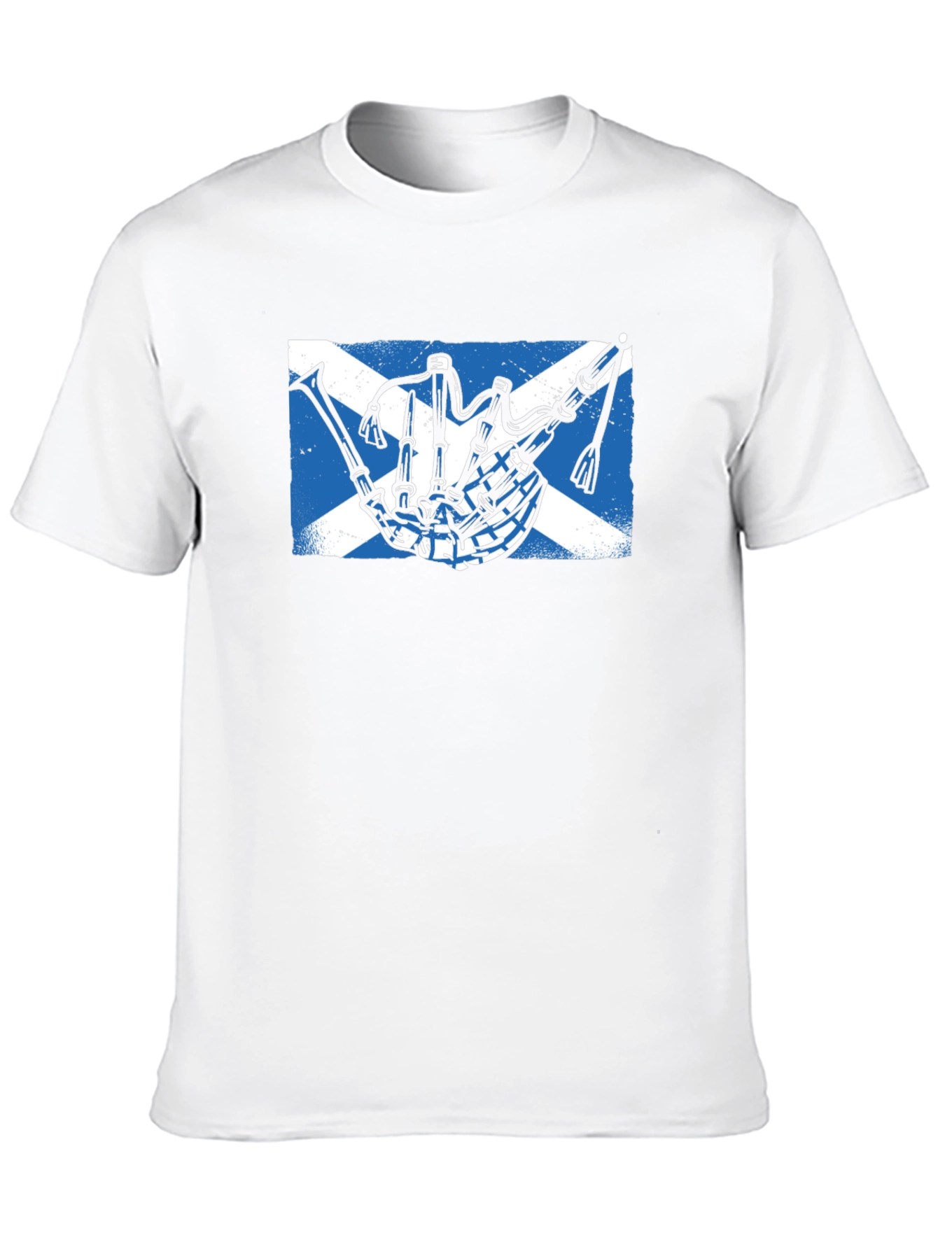 Scottish Bagpipe Flag Graphic Tee - Black