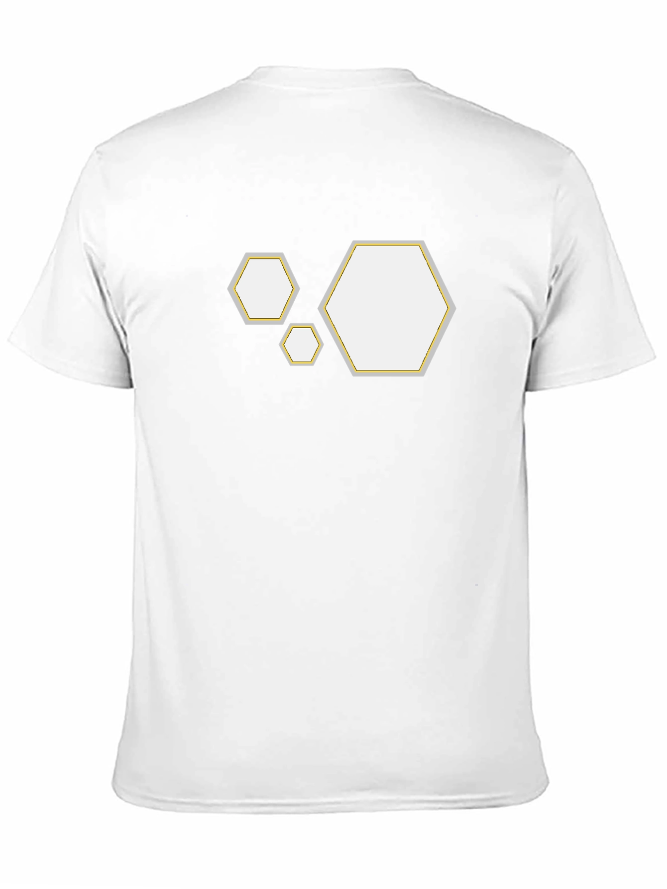 Geometric Hexagon Pattern Black T-Shirt