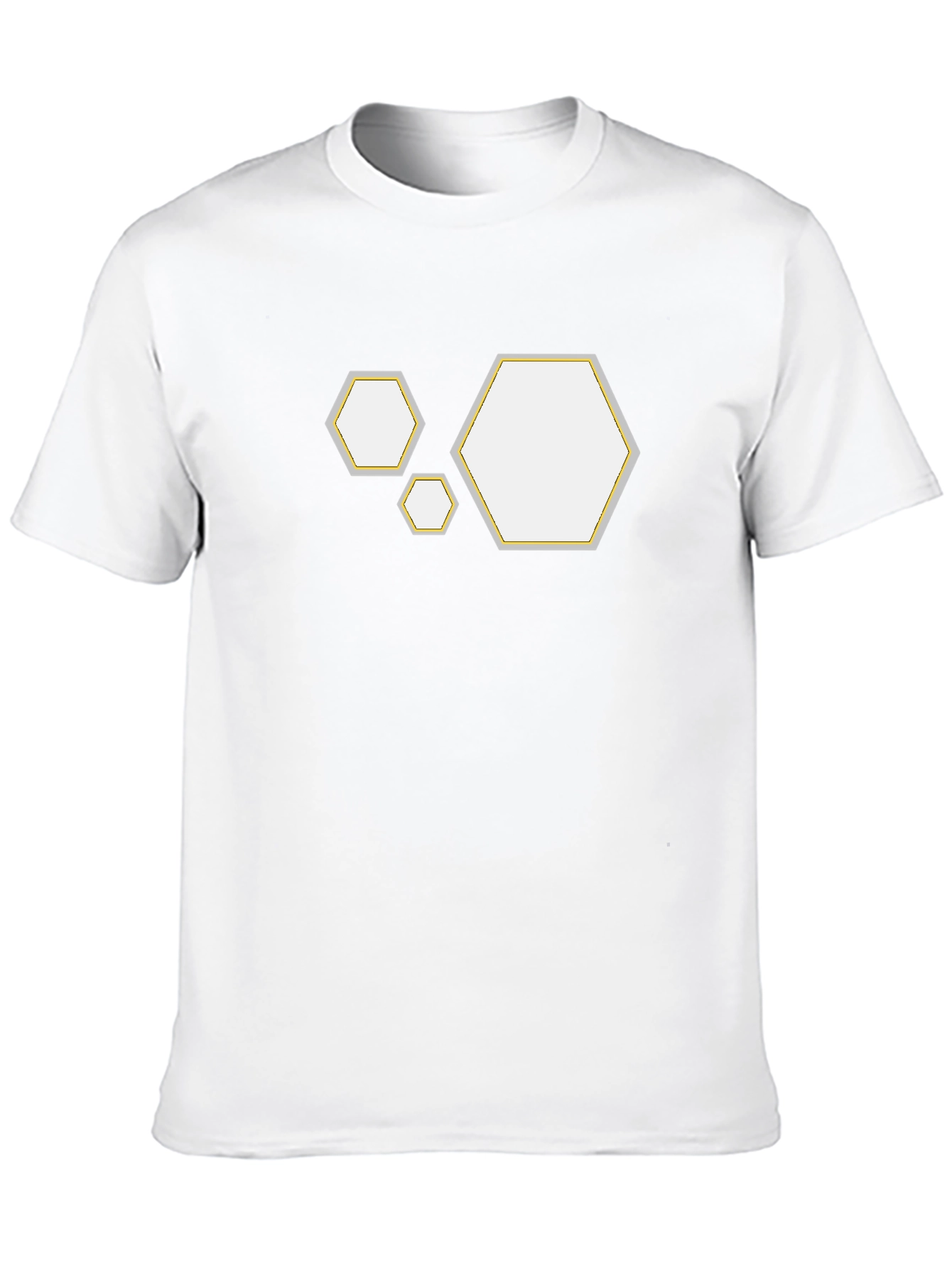 Geometric Hexagon Pattern Black T-Shirt