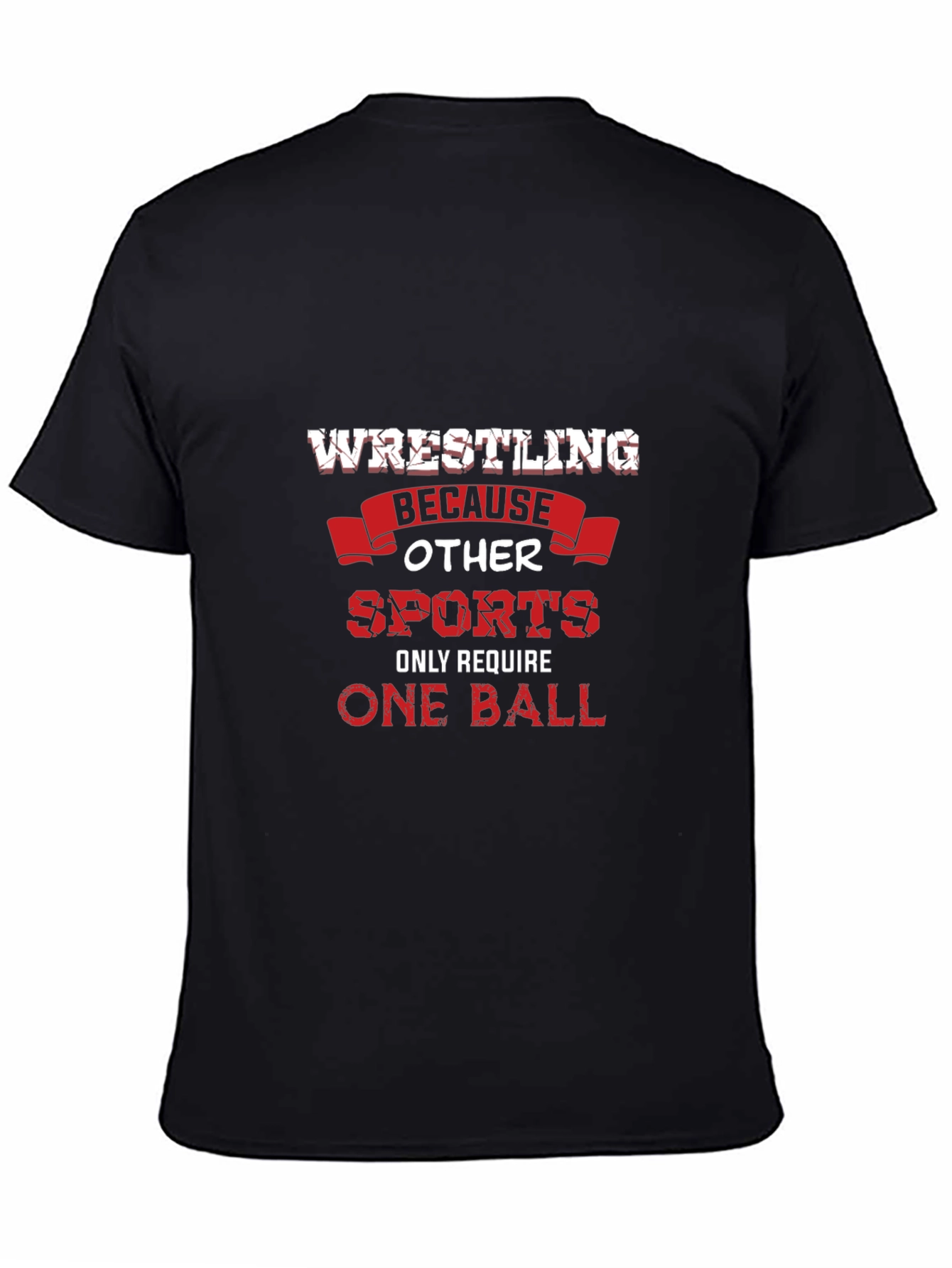 Wrestling One Ball T-Shirt - Black Graphic Tee