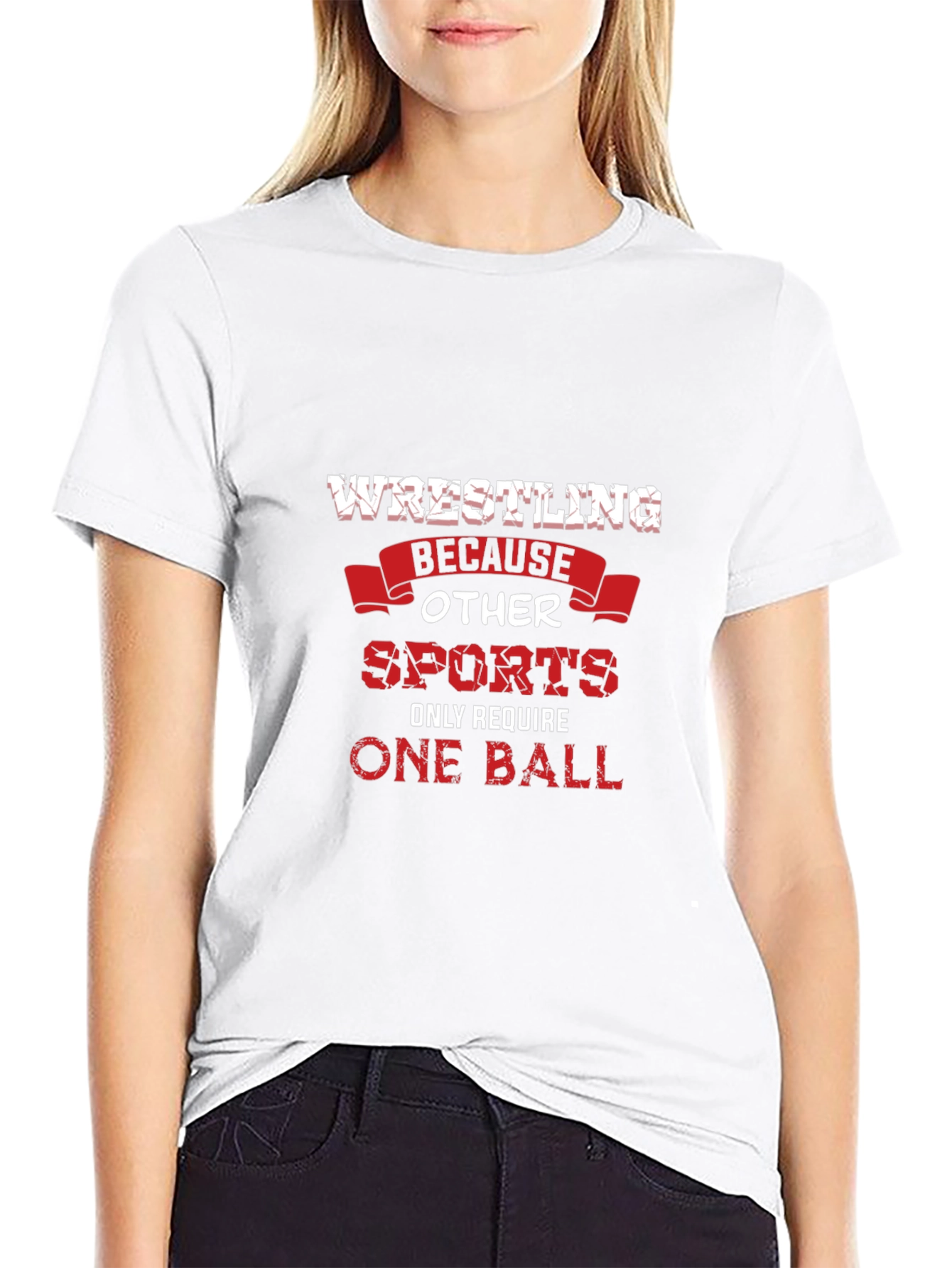 Wrestling One Ball T-Shirt - Black Graphic Tee
