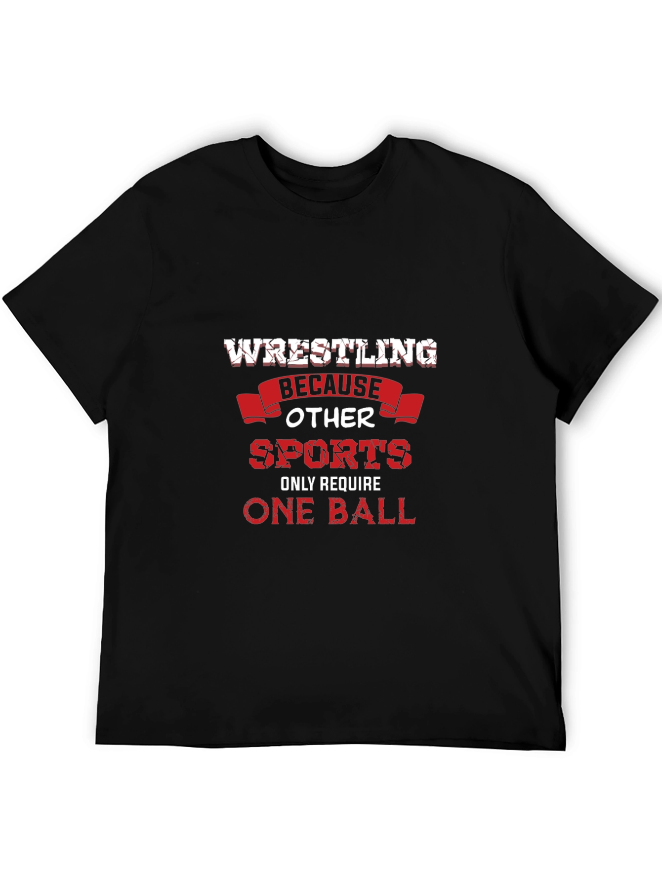 Wrestling One Ball T-Shirt - Black Graphic Tee