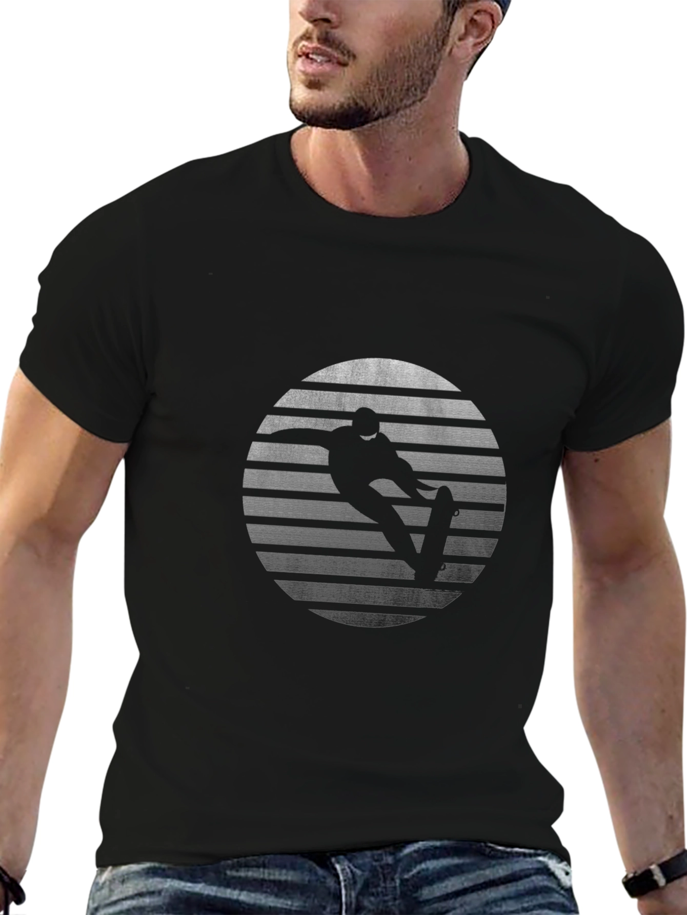 Skateboarding Sunset Graphic T-Shirt