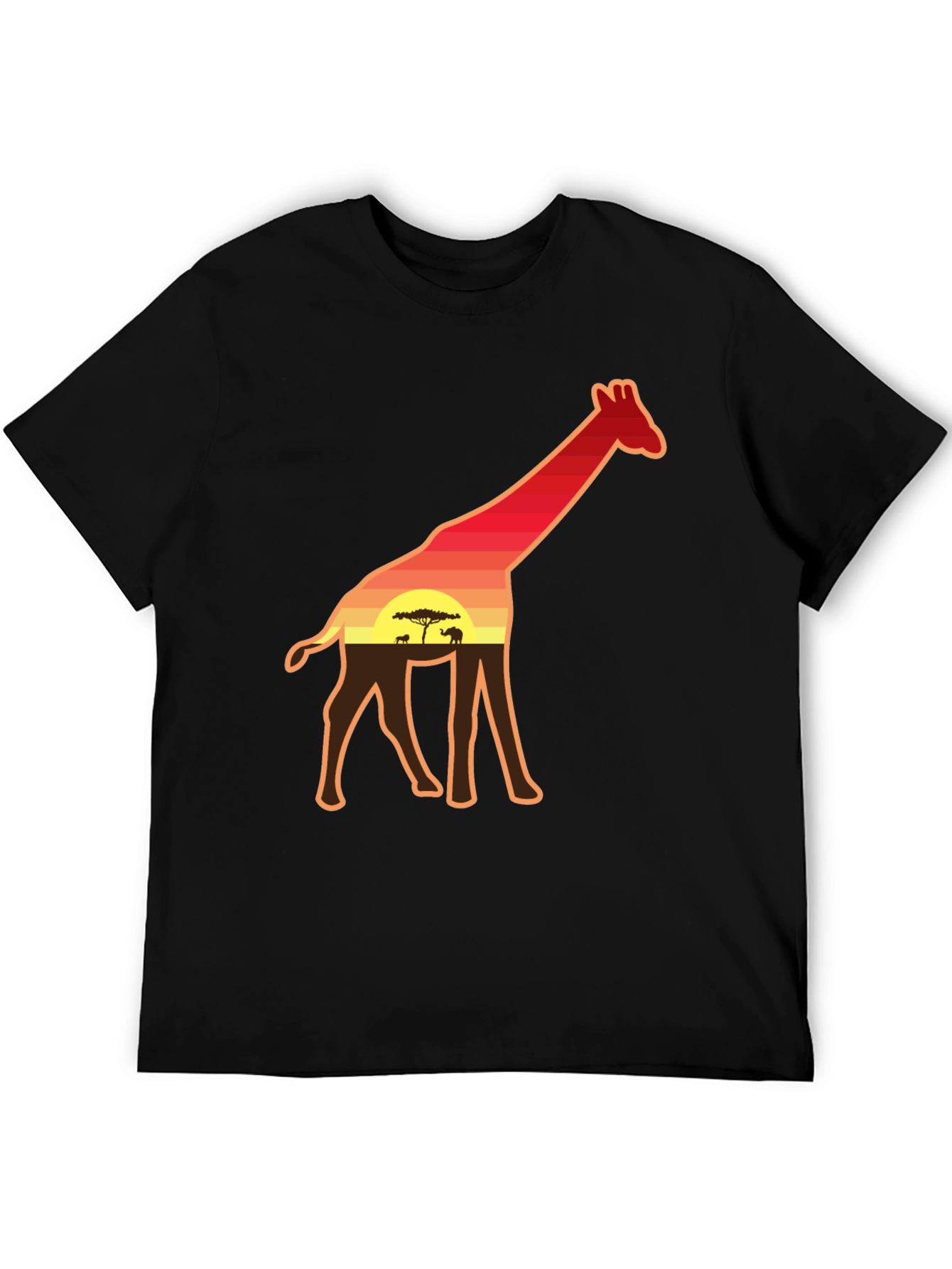 Giraffe Sunset Graphic Tee