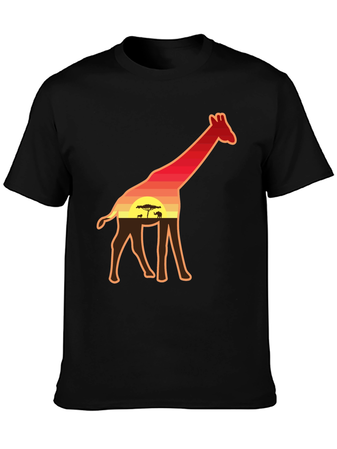 Giraffe Sunset Graphic Tee