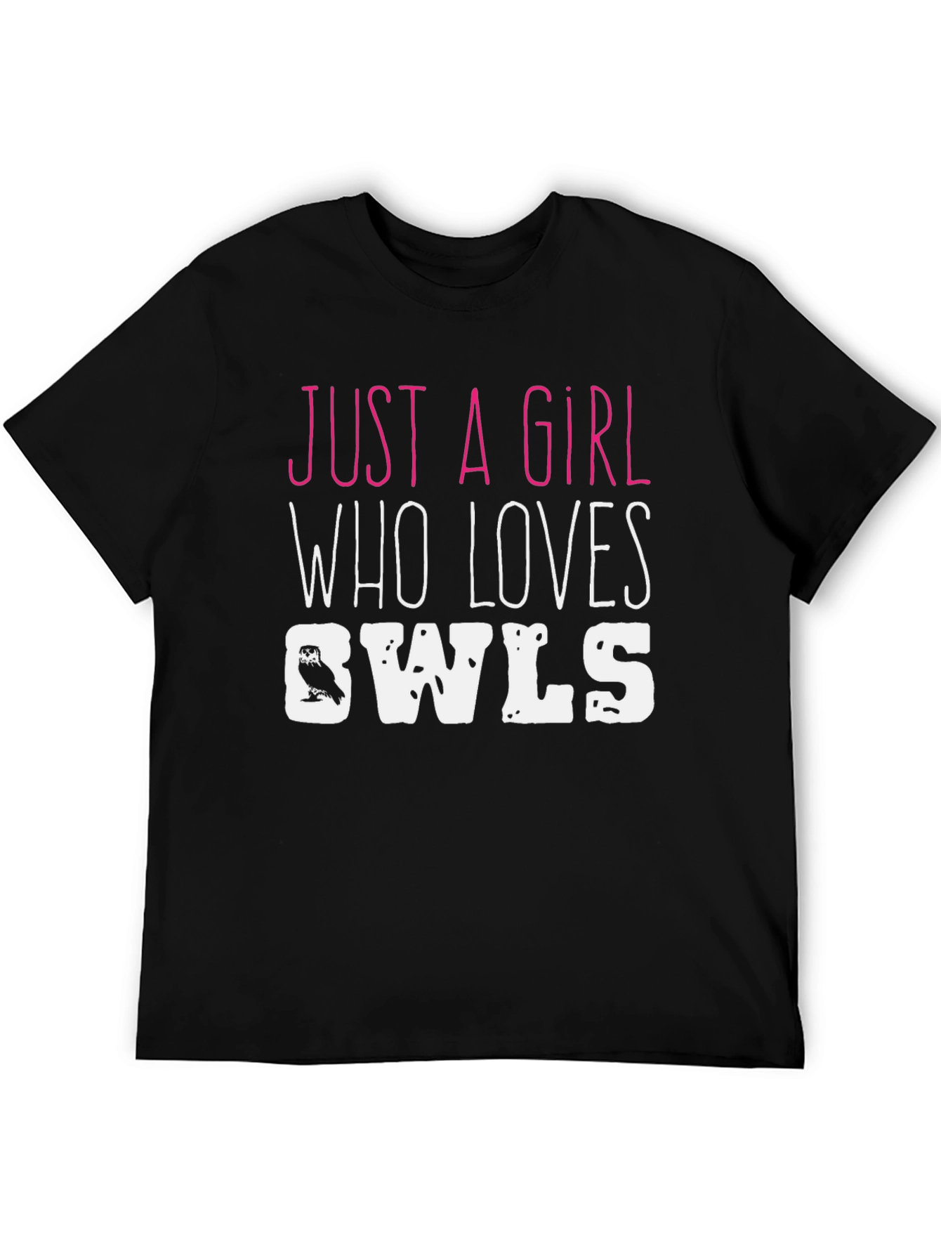 Just A Girl Who Loves Owls Black T-Shirt