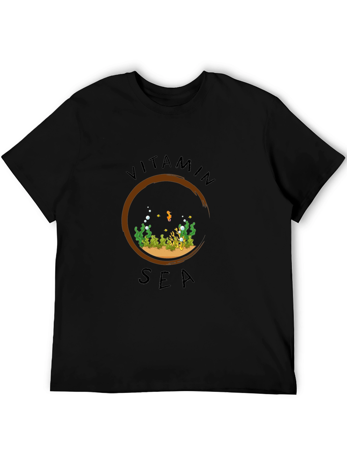Vitamin Sea Black Graphic Tee - Ocean Lover Shirt