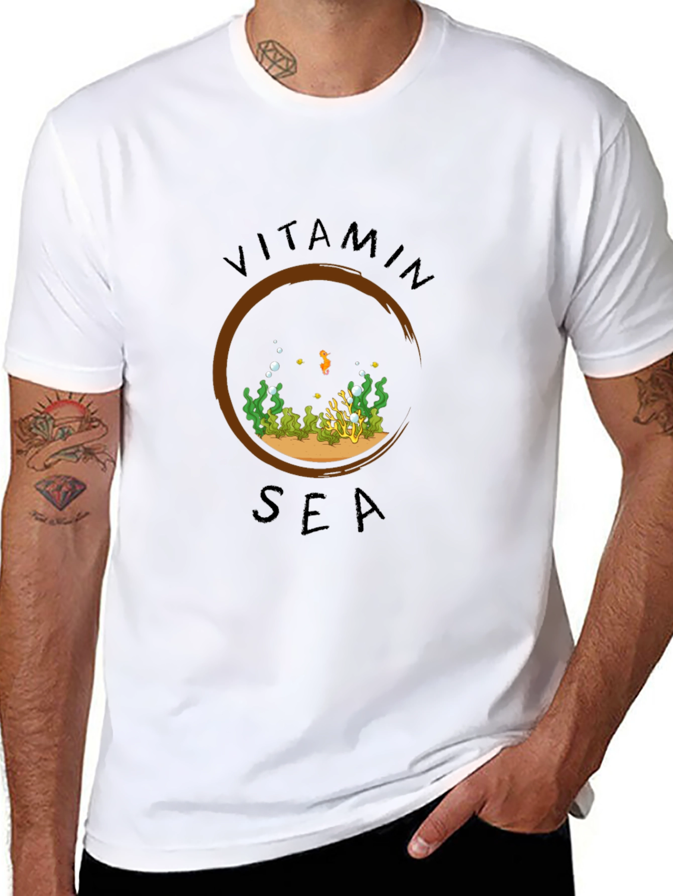 Vitamin Sea Black Graphic Tee - Ocean Lover Shirt