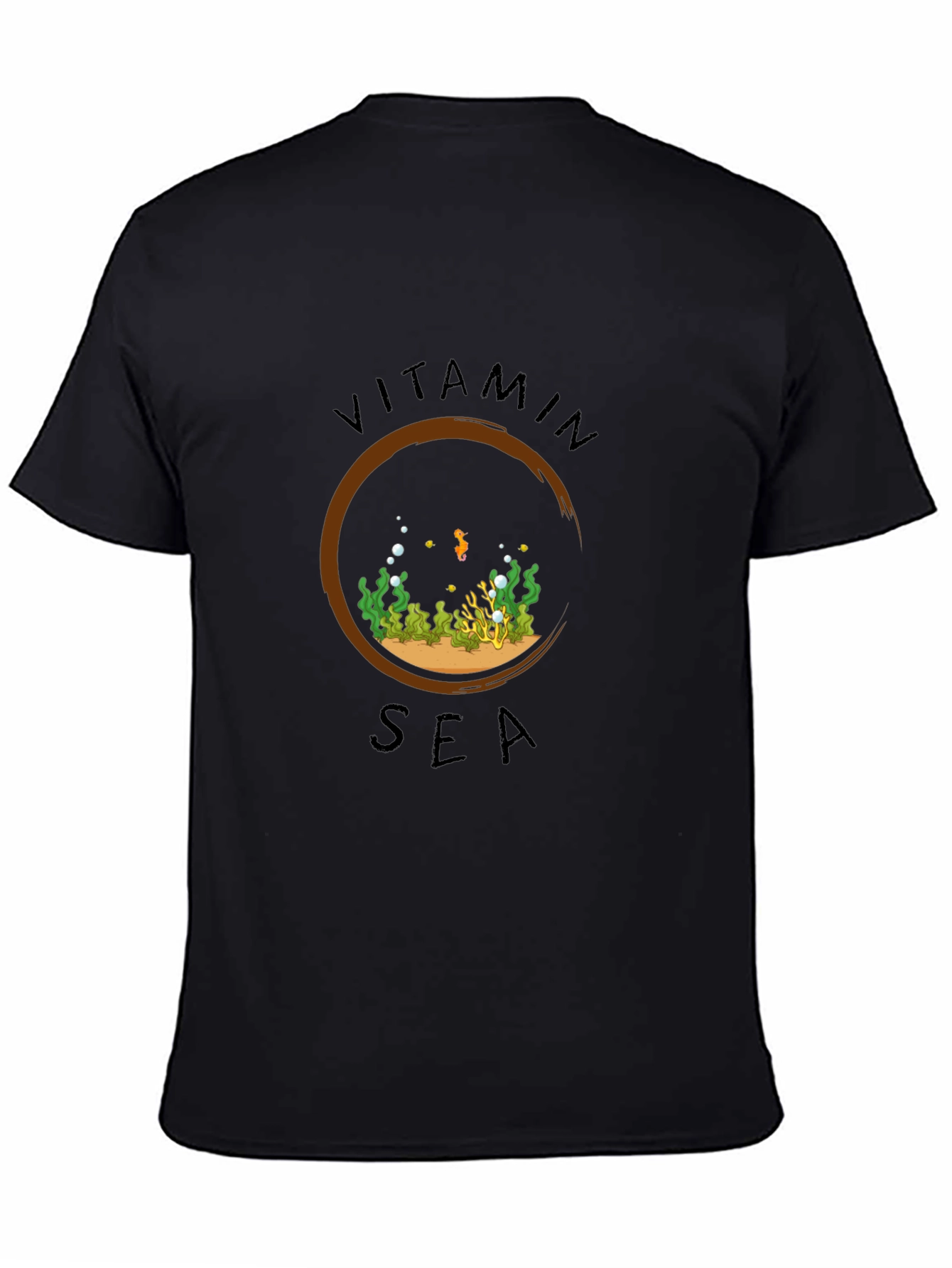 Vitamin Sea Black Graphic Tee - Ocean Lover Shirt