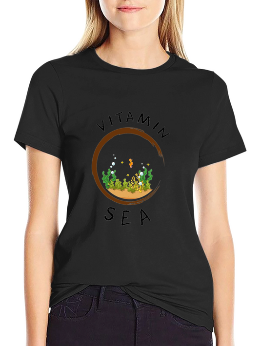Vitamin Sea Black Graphic Tee - Ocean Lover Shirt