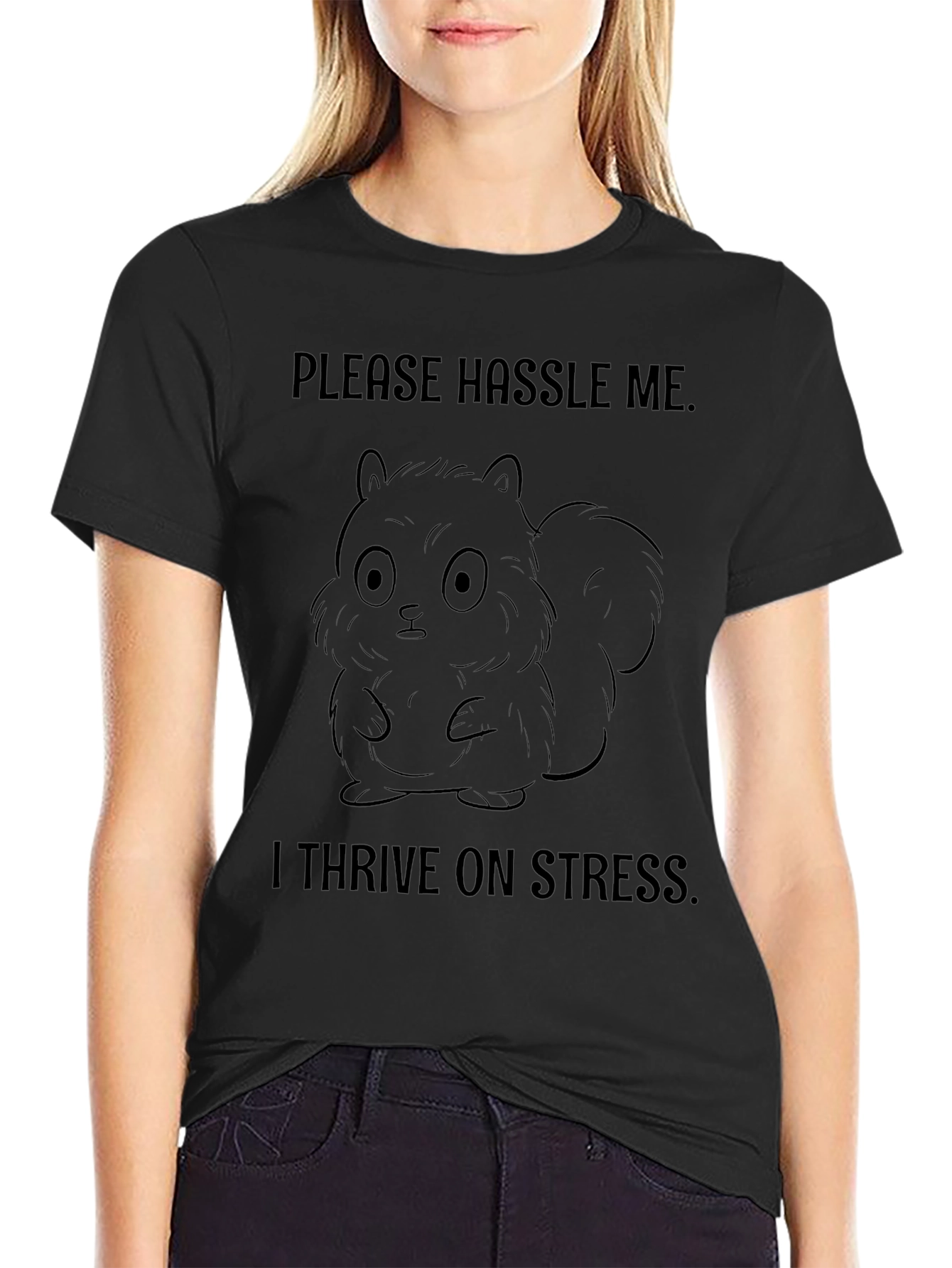 Humorous Squirrel T-Shirt - Please Hassle Me Design