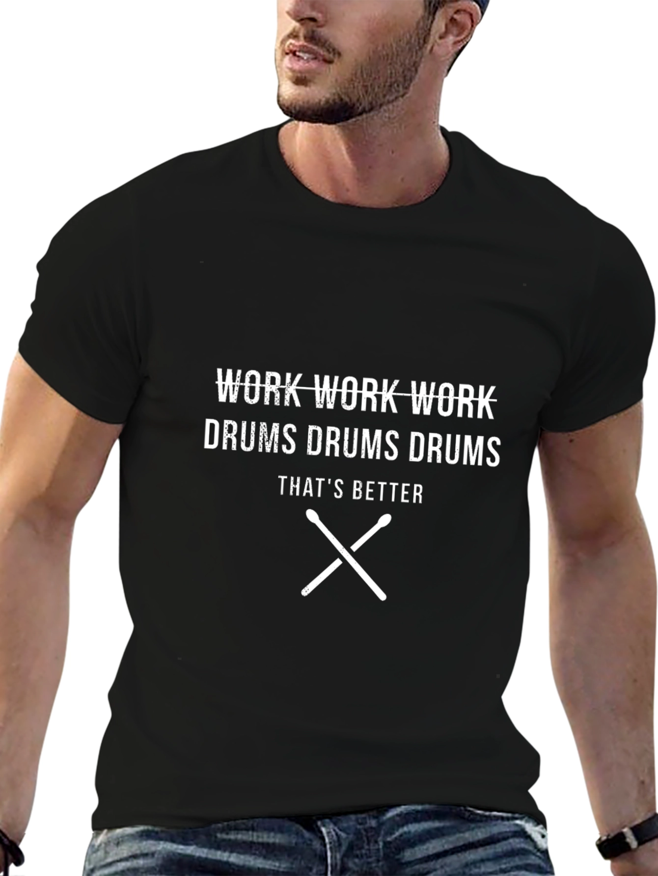 Work Drums T-Shirt - Drummer Gift