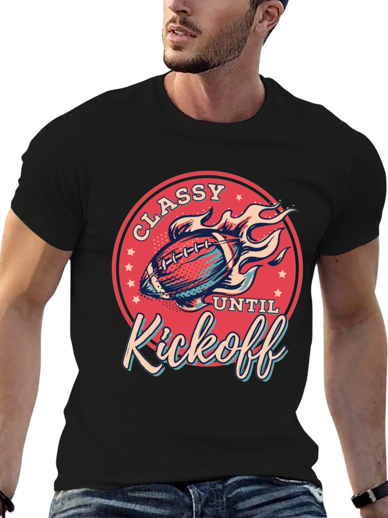 Classy Until Kickoff T-Shirt - Football Fan Tee