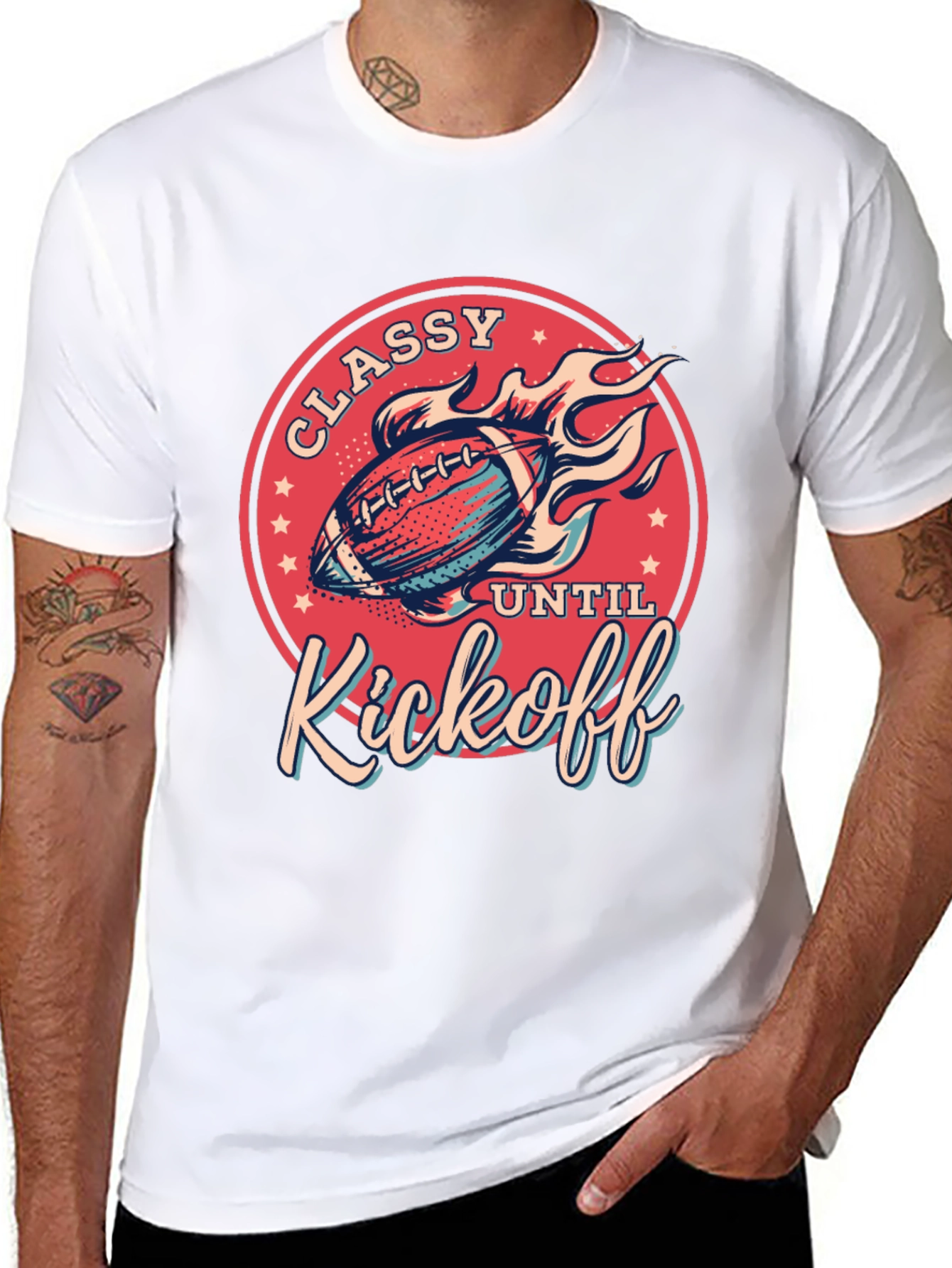Classy Until Kickoff T-Shirt - Football Fan Tee
