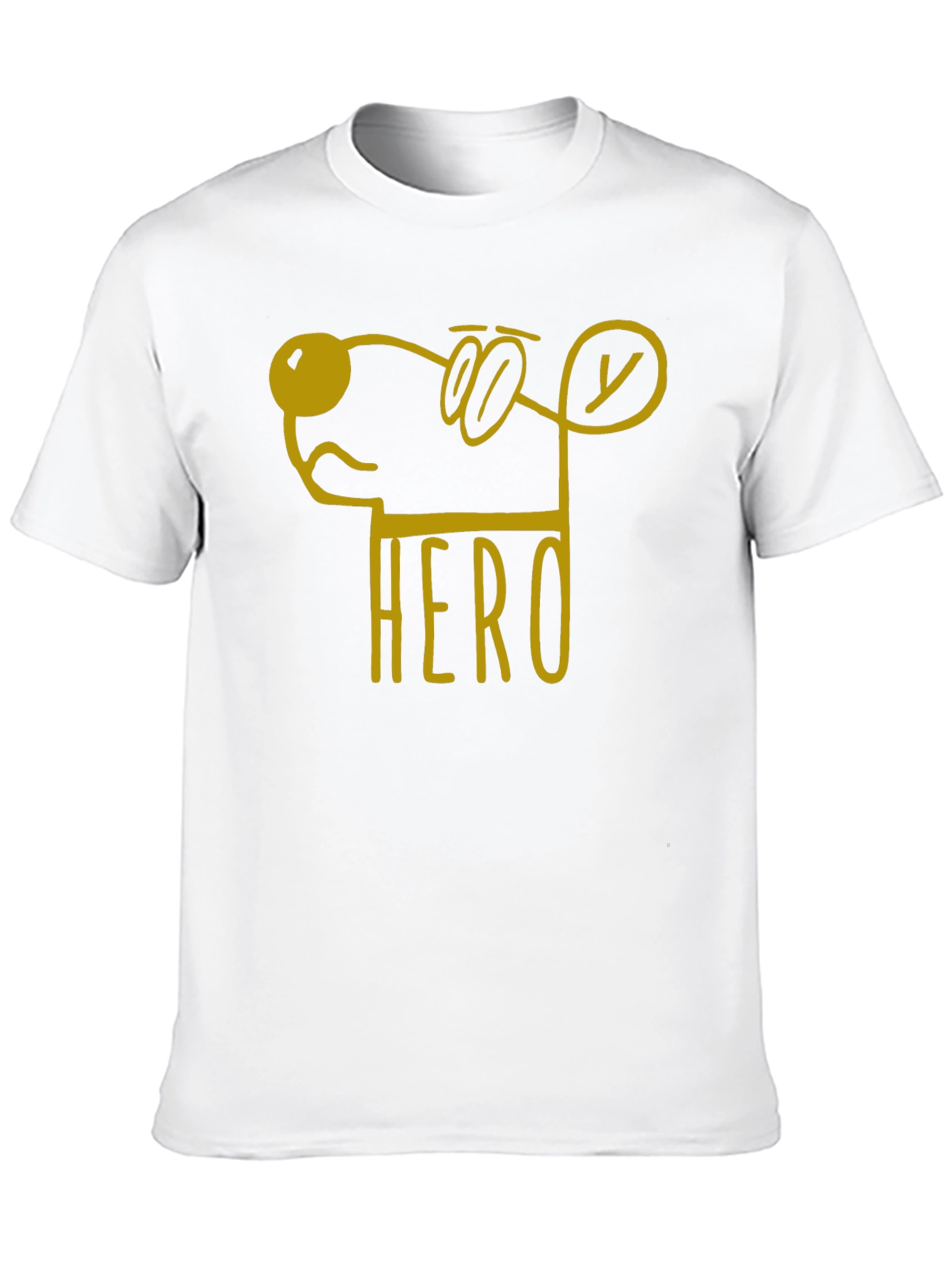 Hero Dog Cartoon Graphic Tee - Unisex Black T-Shirt
