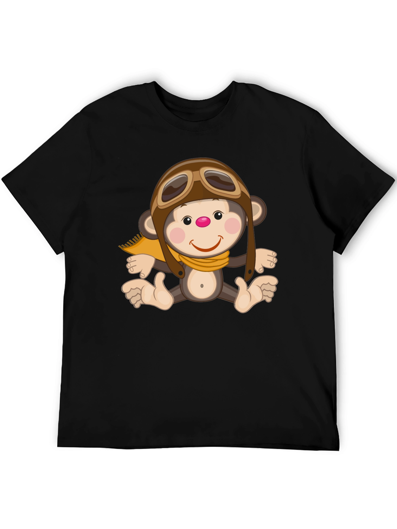 Monkey Pilot Graphic T-Shirt Novelty Print Tee