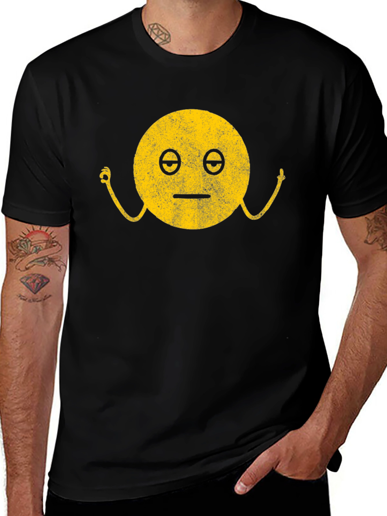 Zen Emoji Black T-Shirt: Find Your Inner Peace