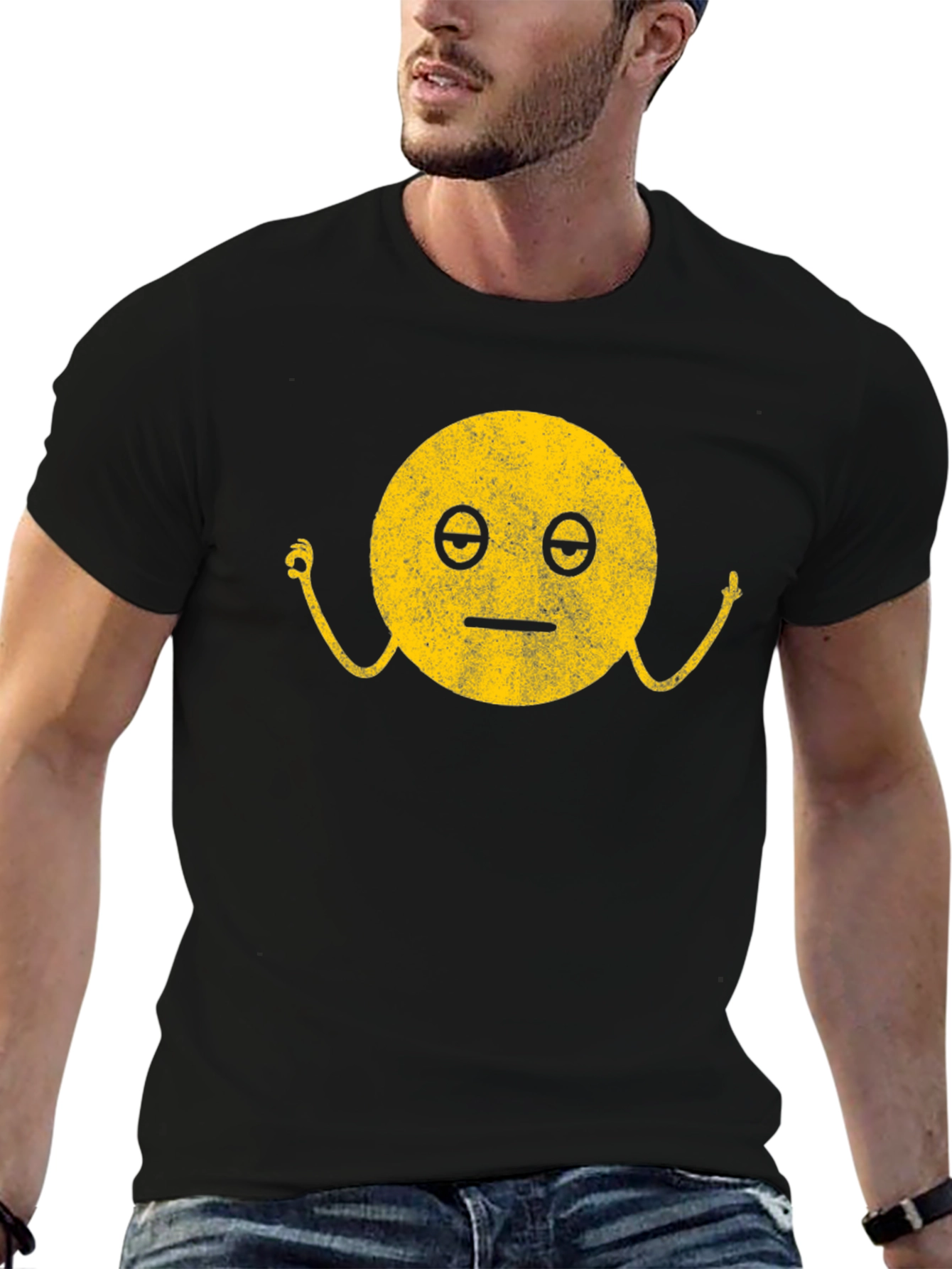 Zen Emoji Black T-Shirt: Find Your Inner Peace