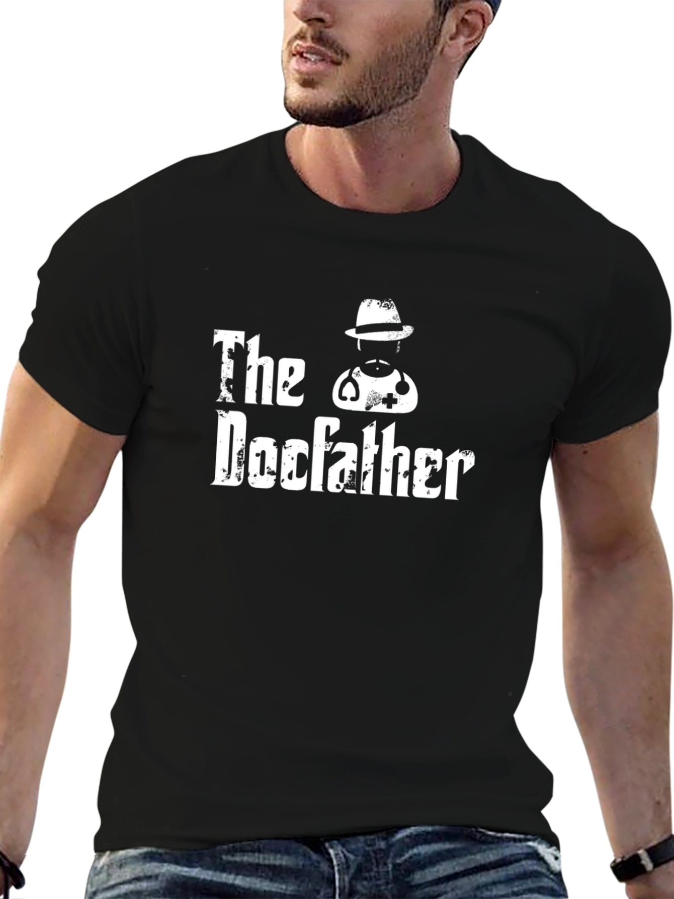 The Docfather Graphic Tee - Black Cotton T-Shirt
