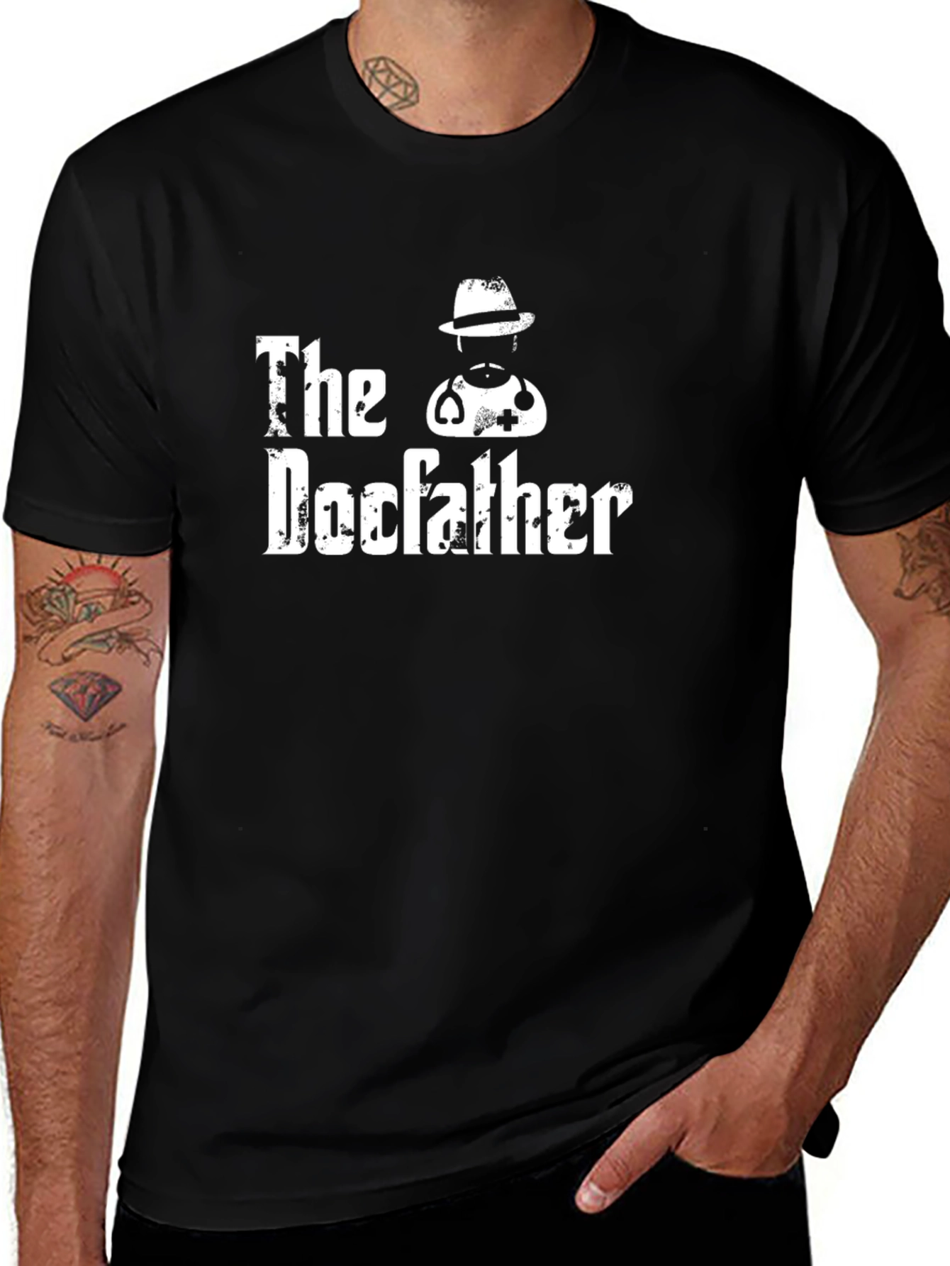 The Docfather Graphic Tee - Black Cotton T-Shirt