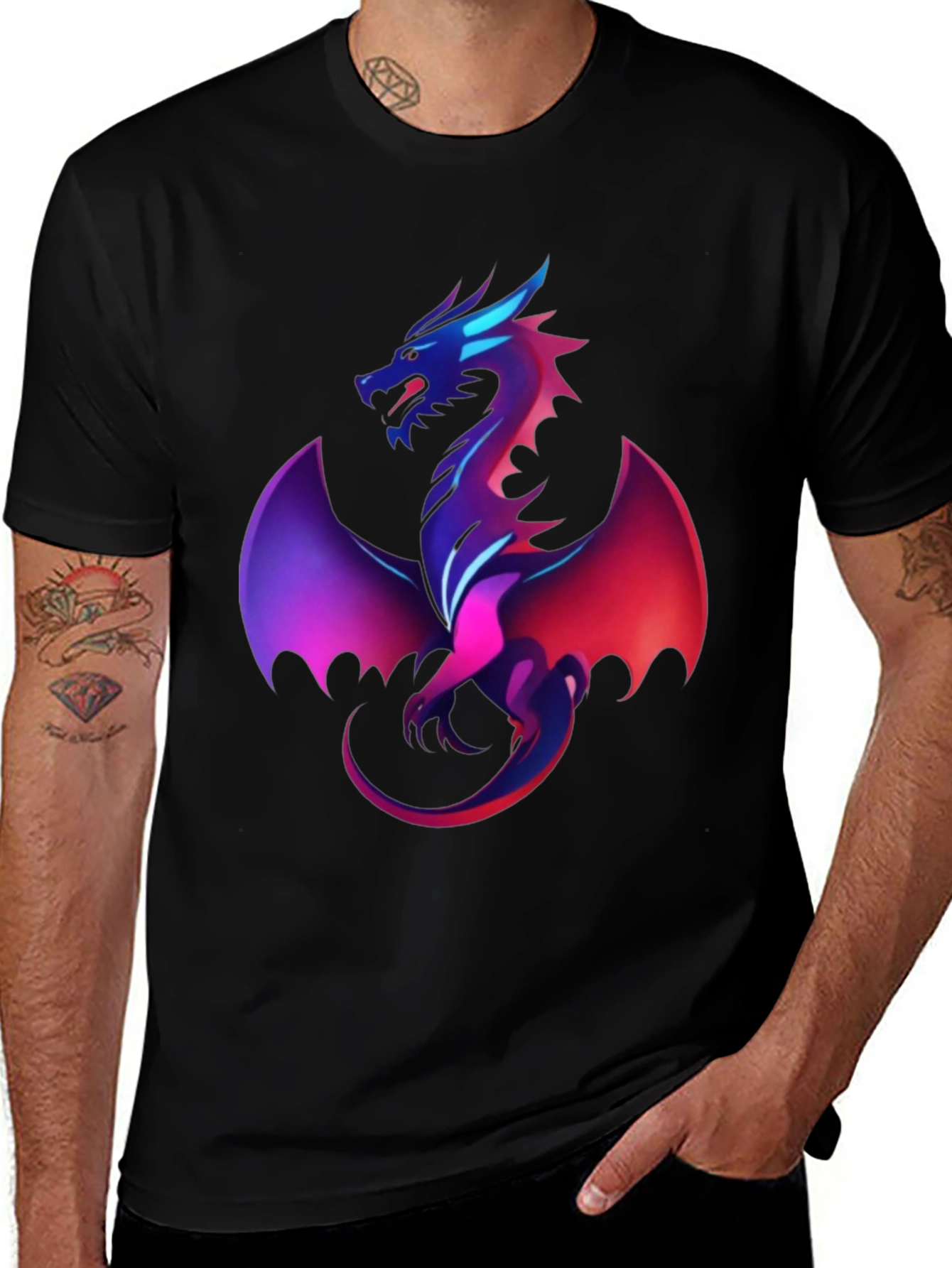 Dragon Graphic Tee - Mens Black T-Shirt