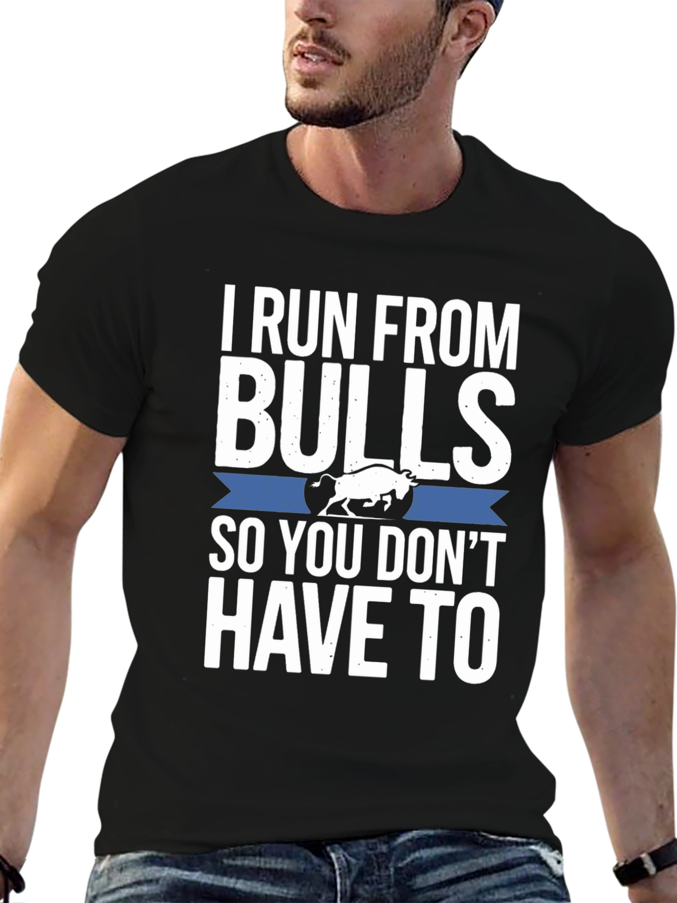 I Run From Bulls T-Shirt Funny Graphic Tee