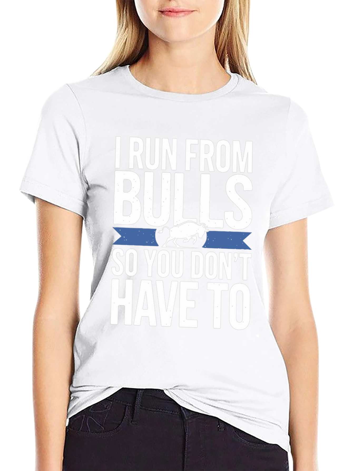 I Run From Bulls T-Shirt Funny Graphic Tee