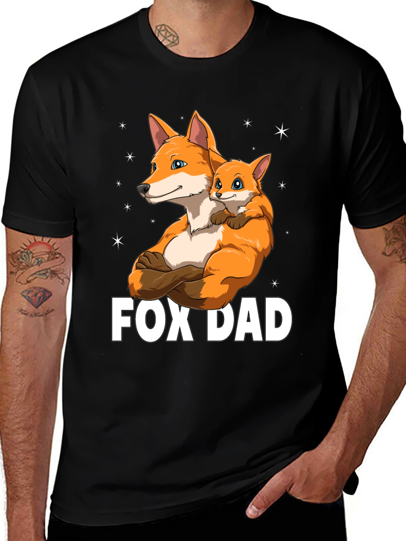 Fox Dad Graphic T-Shirt - Fathers Day Gift