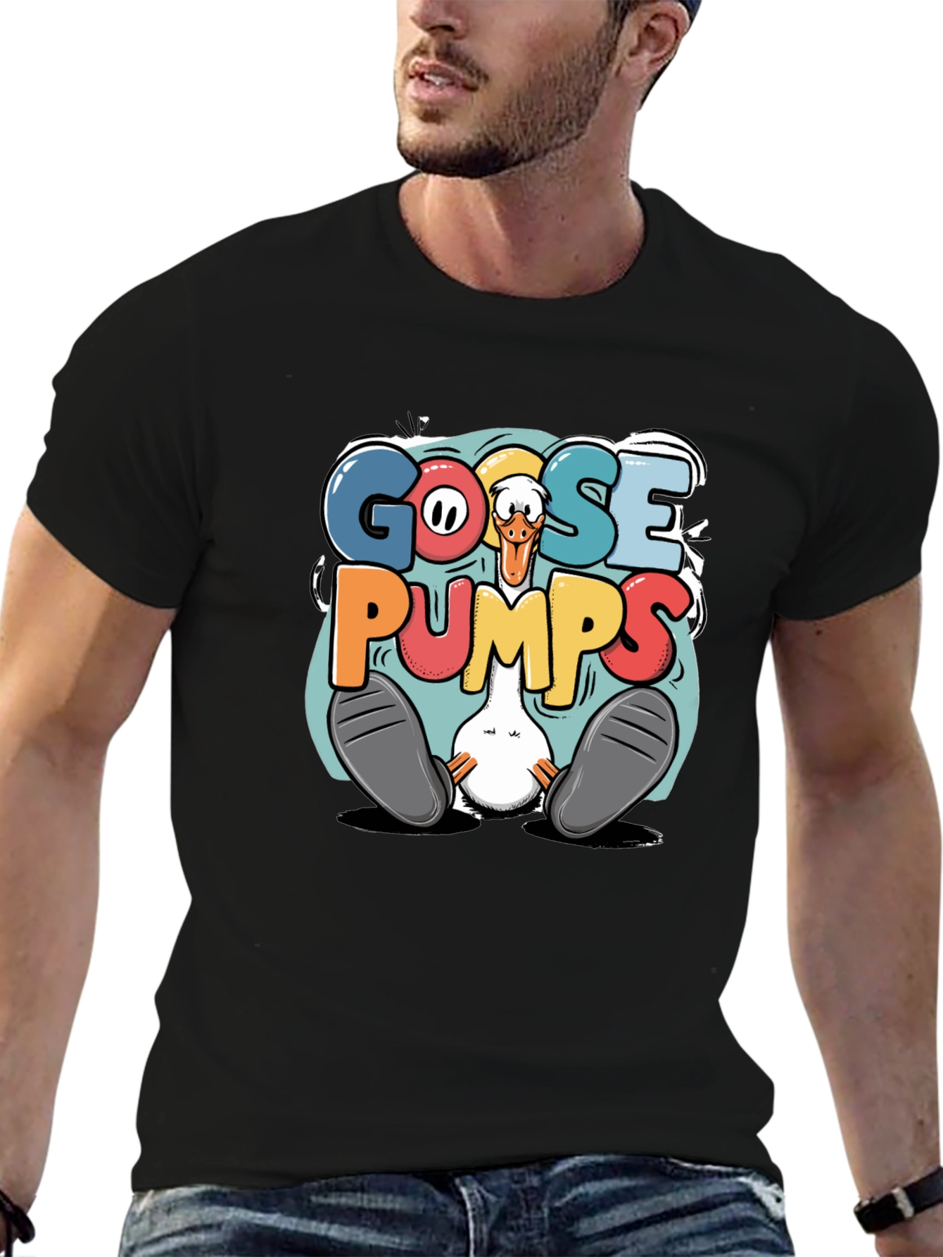 Goosebumps Graphic Tee - Funny Cartoon Goose T-Shirt