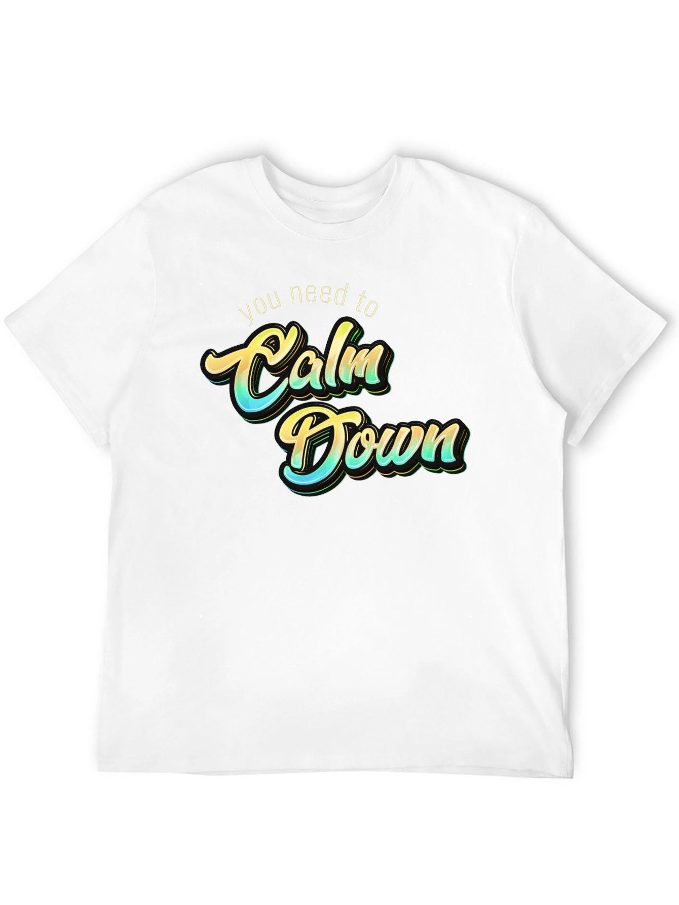 Calm Down Graphic Tee - Trendy Slogan T-Shirt