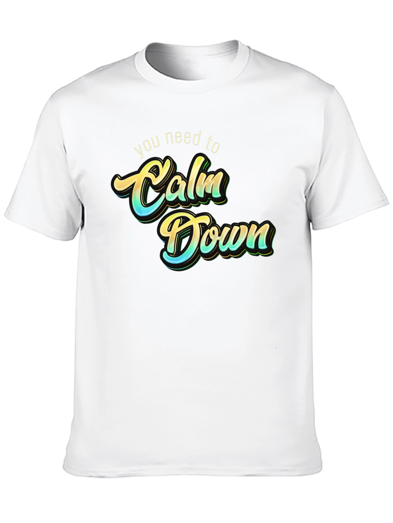 Calm Down Graphic Tee - Trendy Slogan T-Shirt