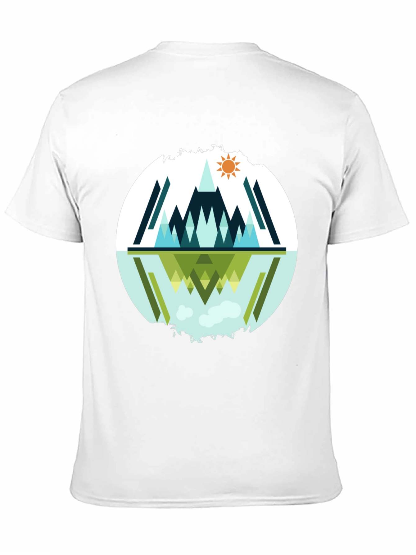 Geometric Mountain Reflection Graphic Tee
