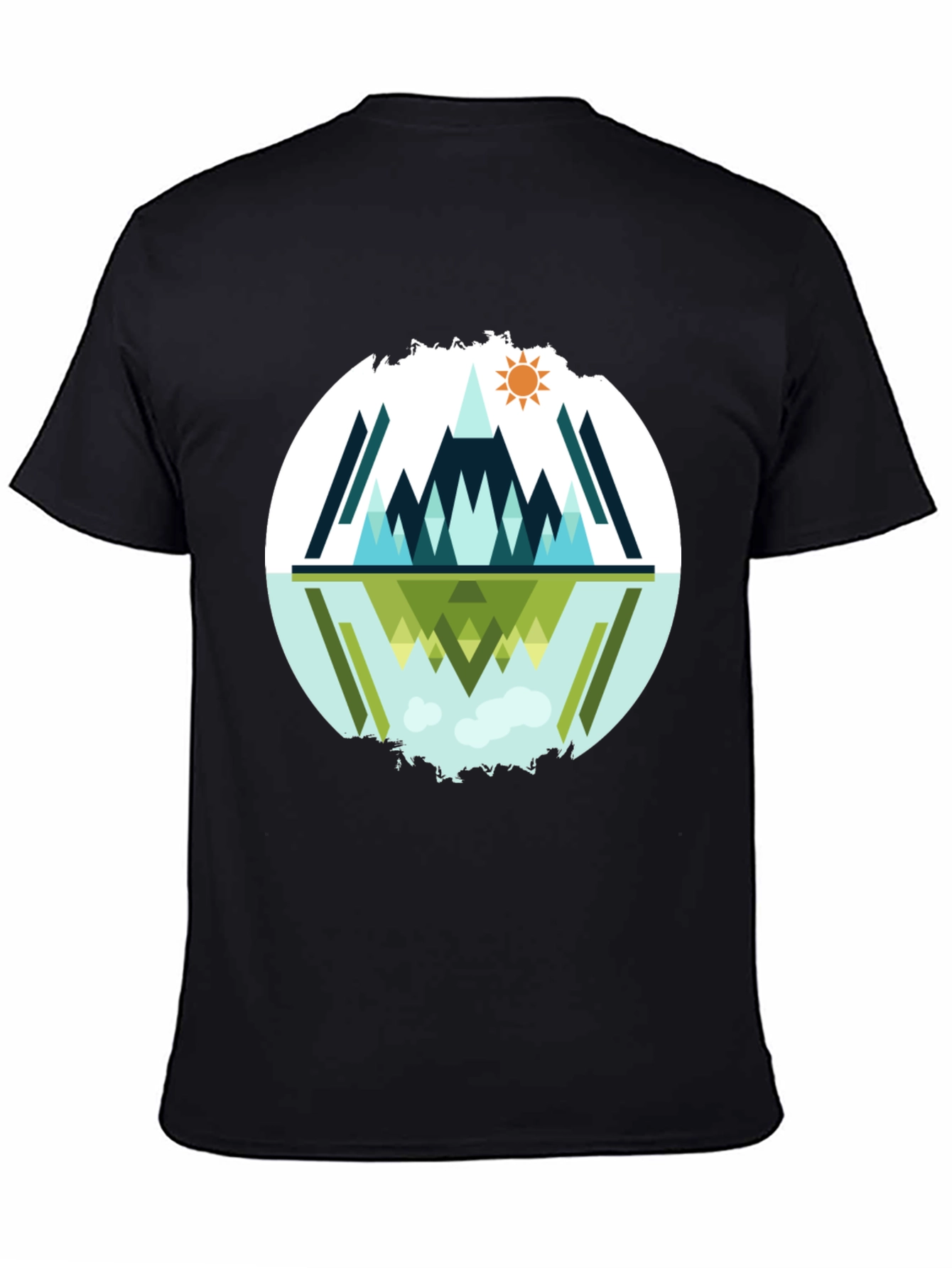 Geometric Mountain Reflection Graphic Tee