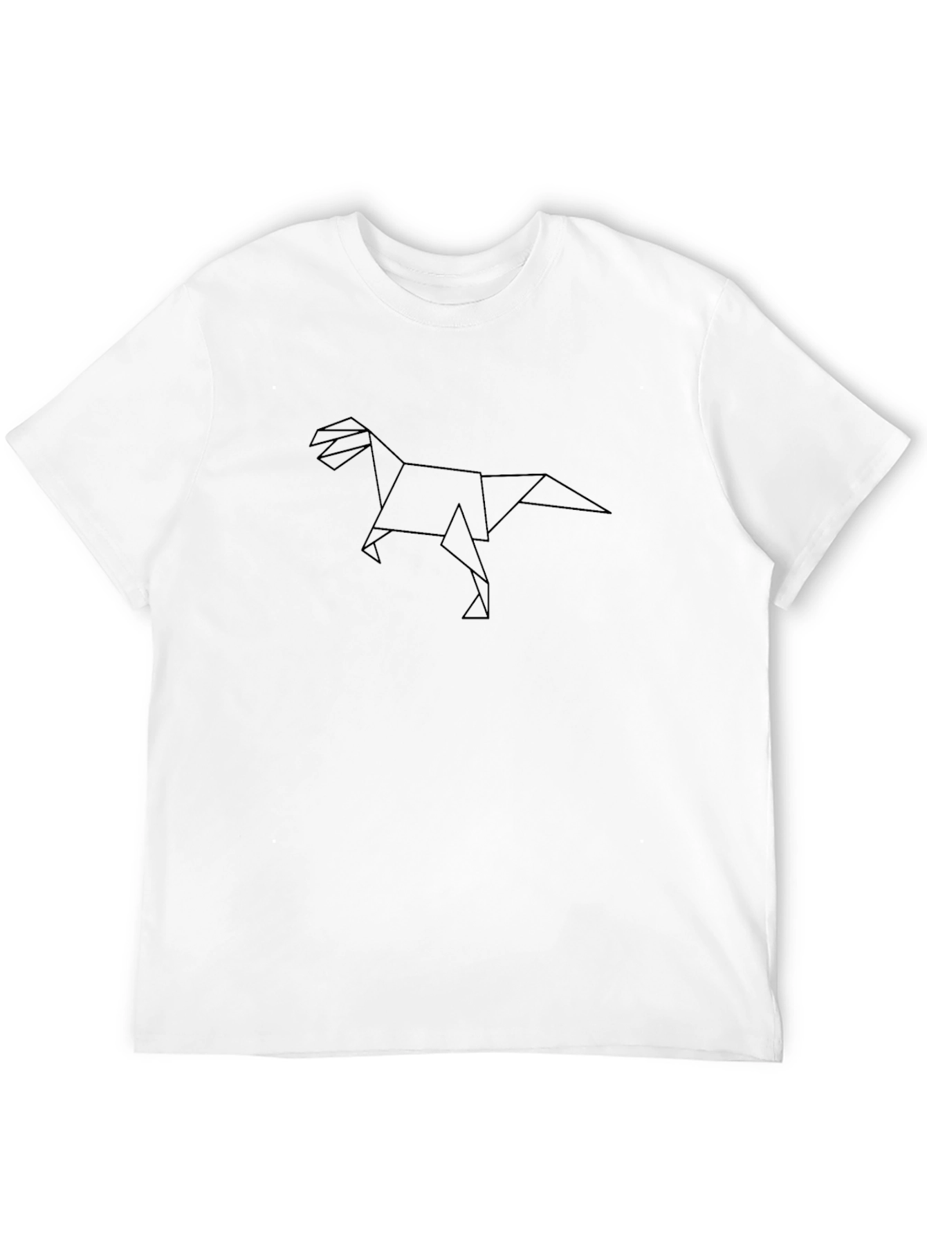 Geometric Dinosaur Graphic Tee - Black