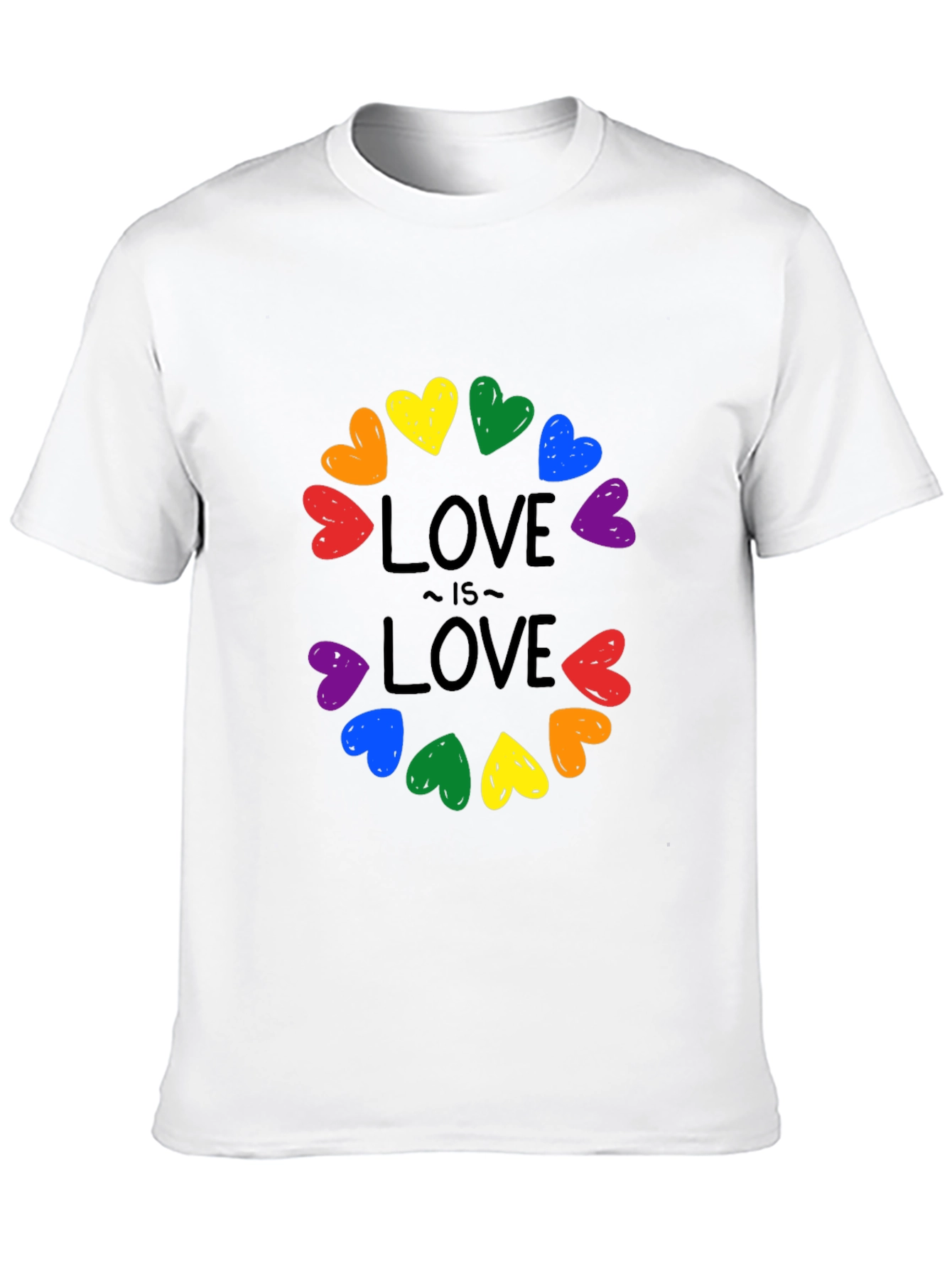 Love Is Love Rainbow Hearts Graphic Tee