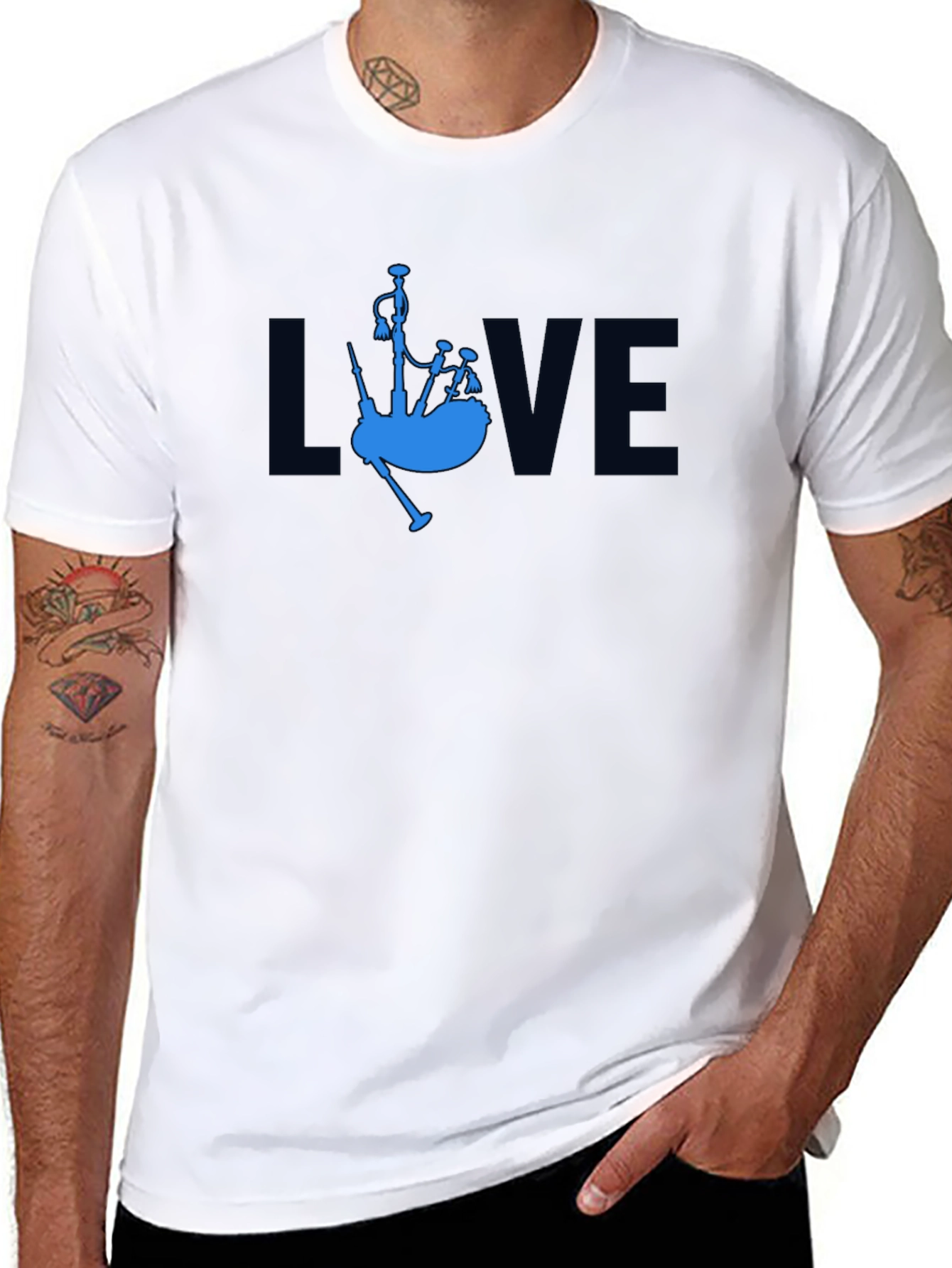 Love Bagpipes Black T-Shirt