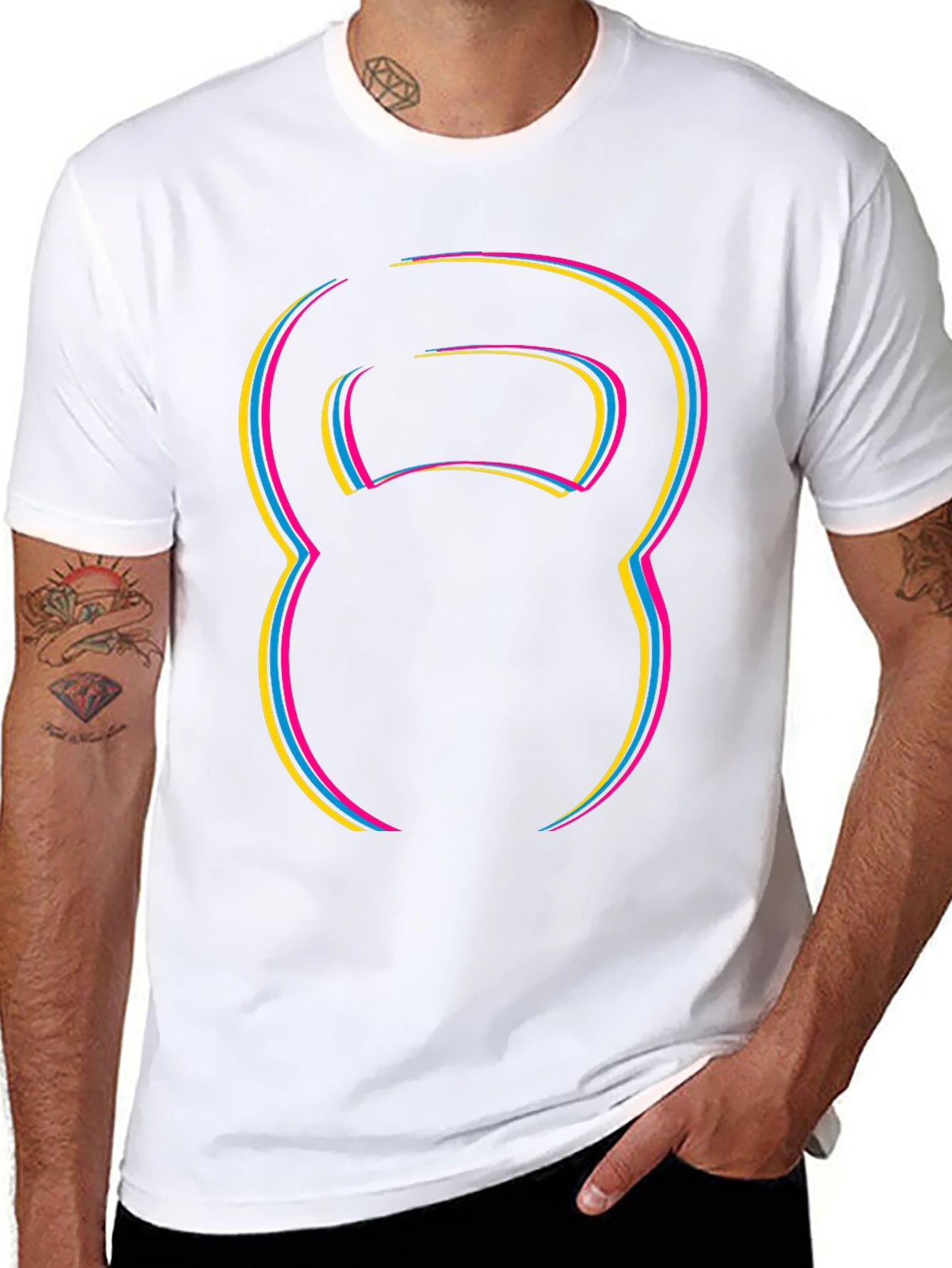 Kettlebell Outline Graphic T-Shirt - Black