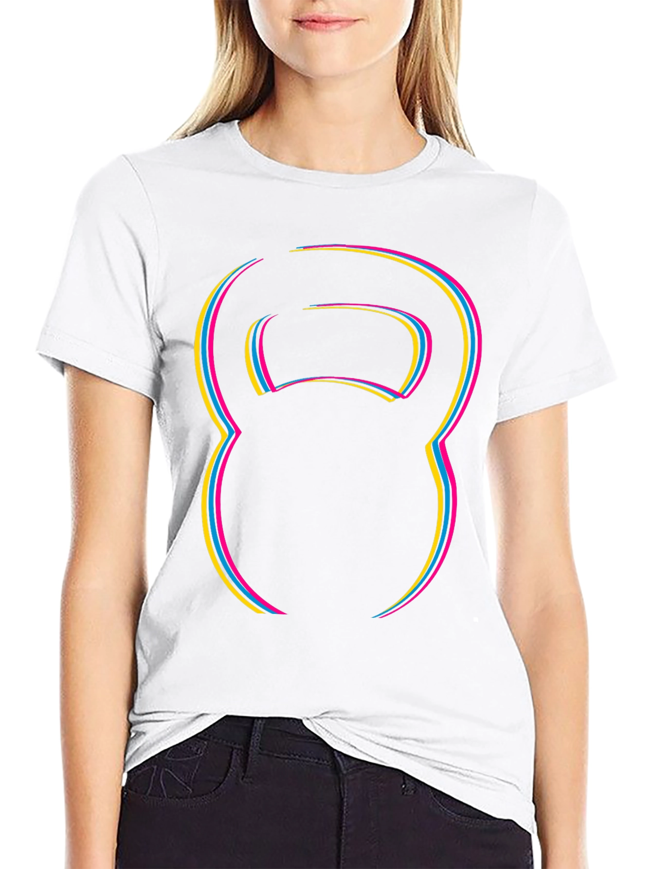 Kettlebell Outline Graphic T-Shirt - Black