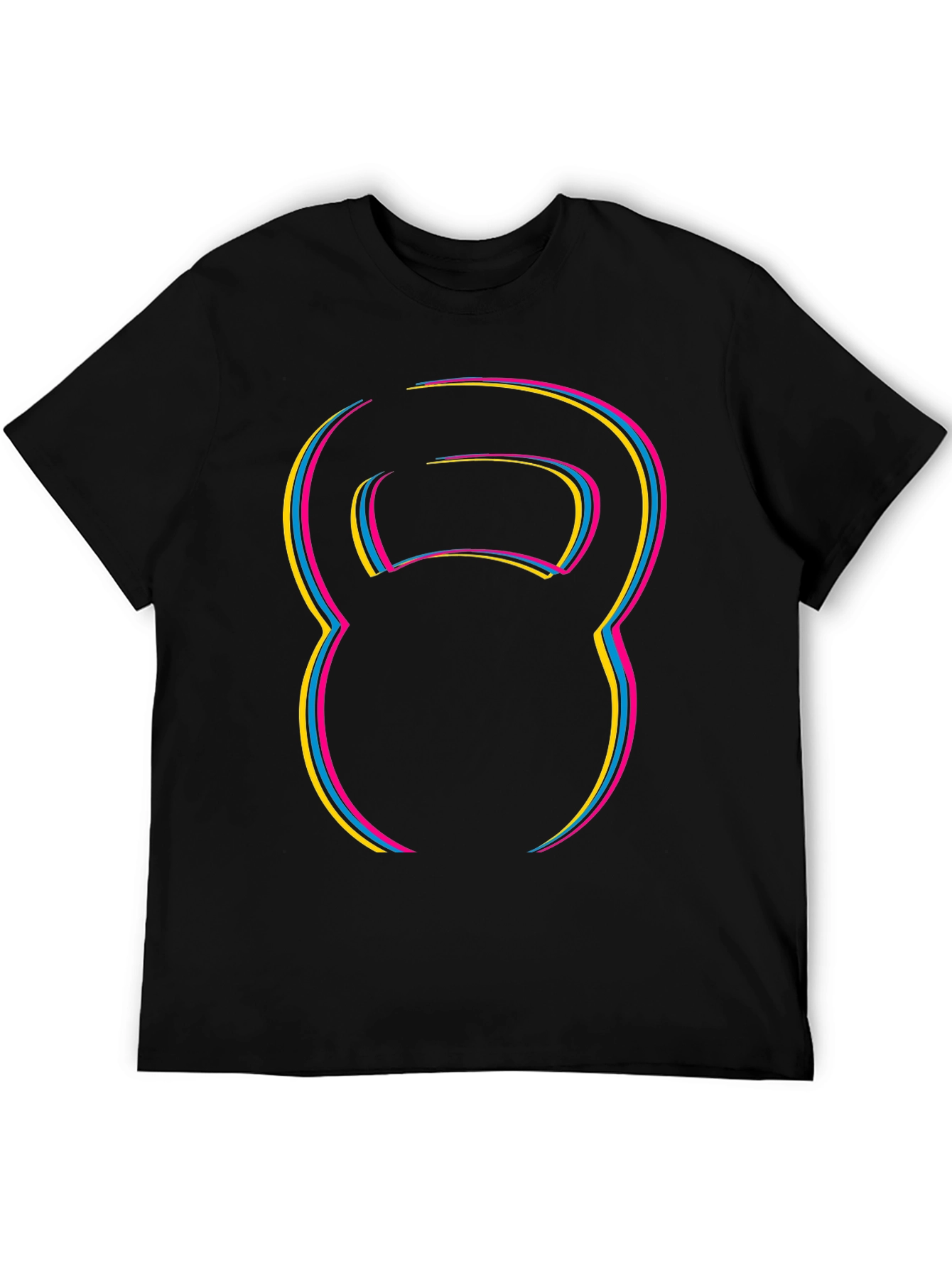 Kettlebell Outline Graphic T-Shirt - Black