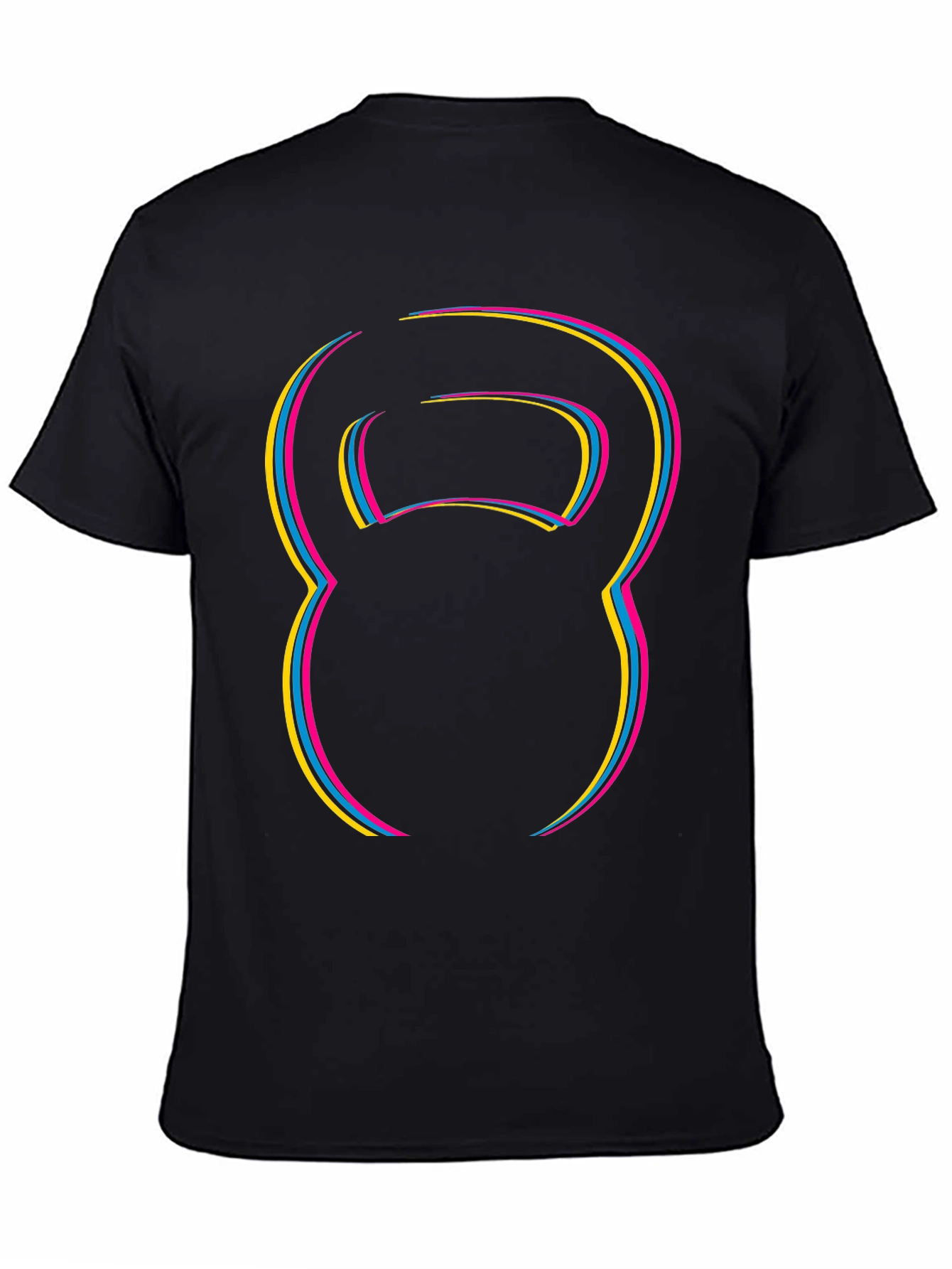 Kettlebell Outline Graphic T-Shirt - Black