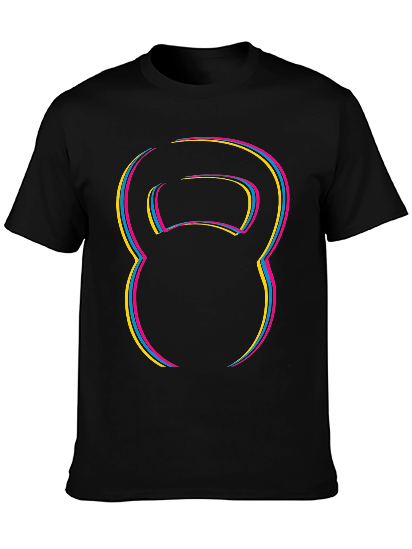 Kettlebell Outline Graphic T-Shirt - Black