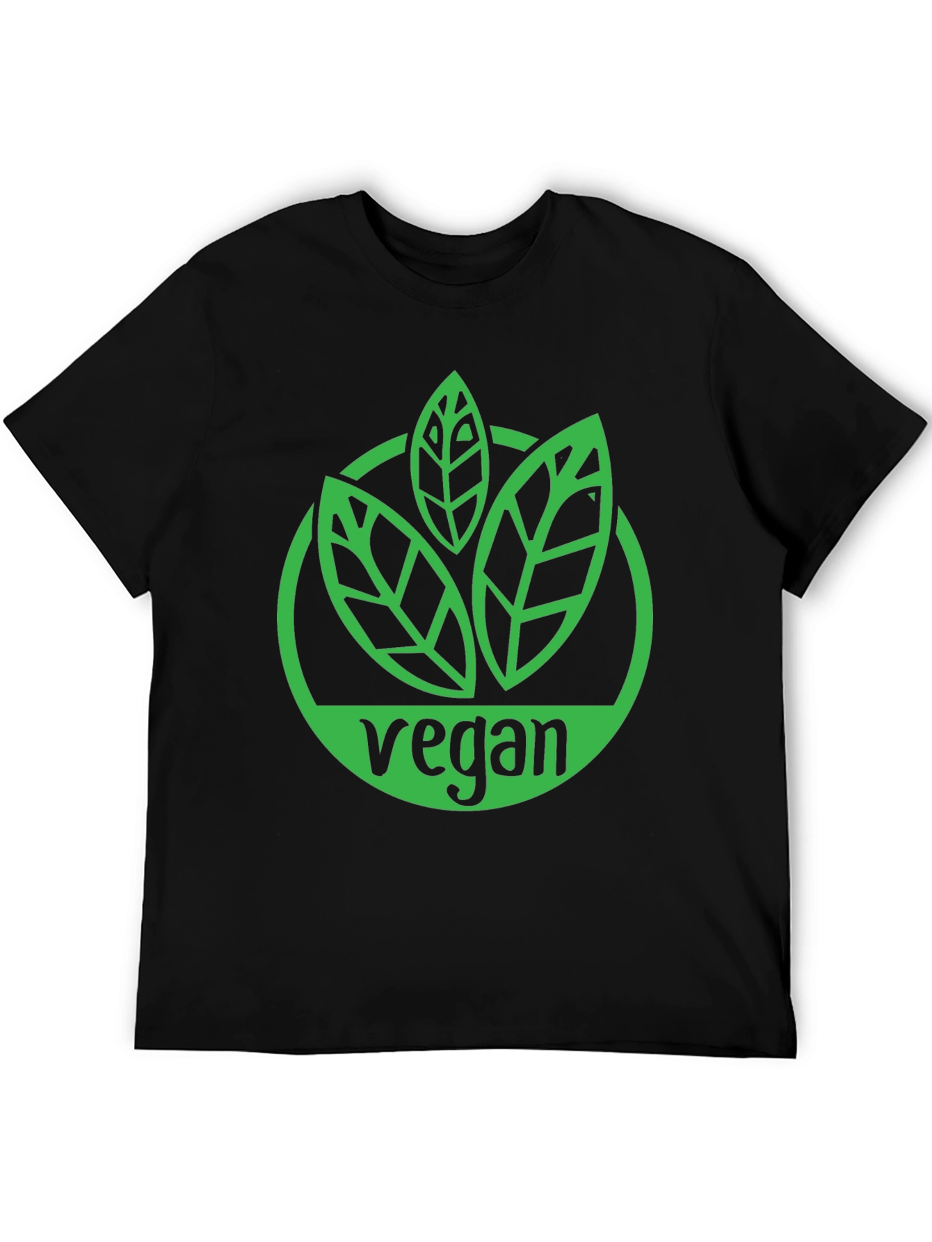 Vegan Graphic Tee - Leaf Logo Black Shirt