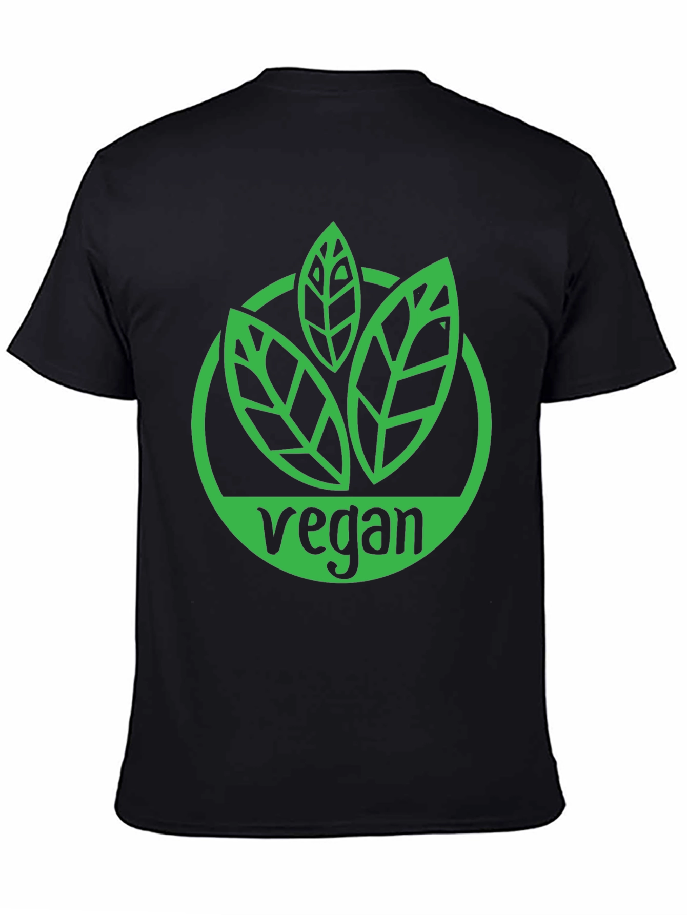 Vegan Graphic Tee - Leaf Logo Black Shirt