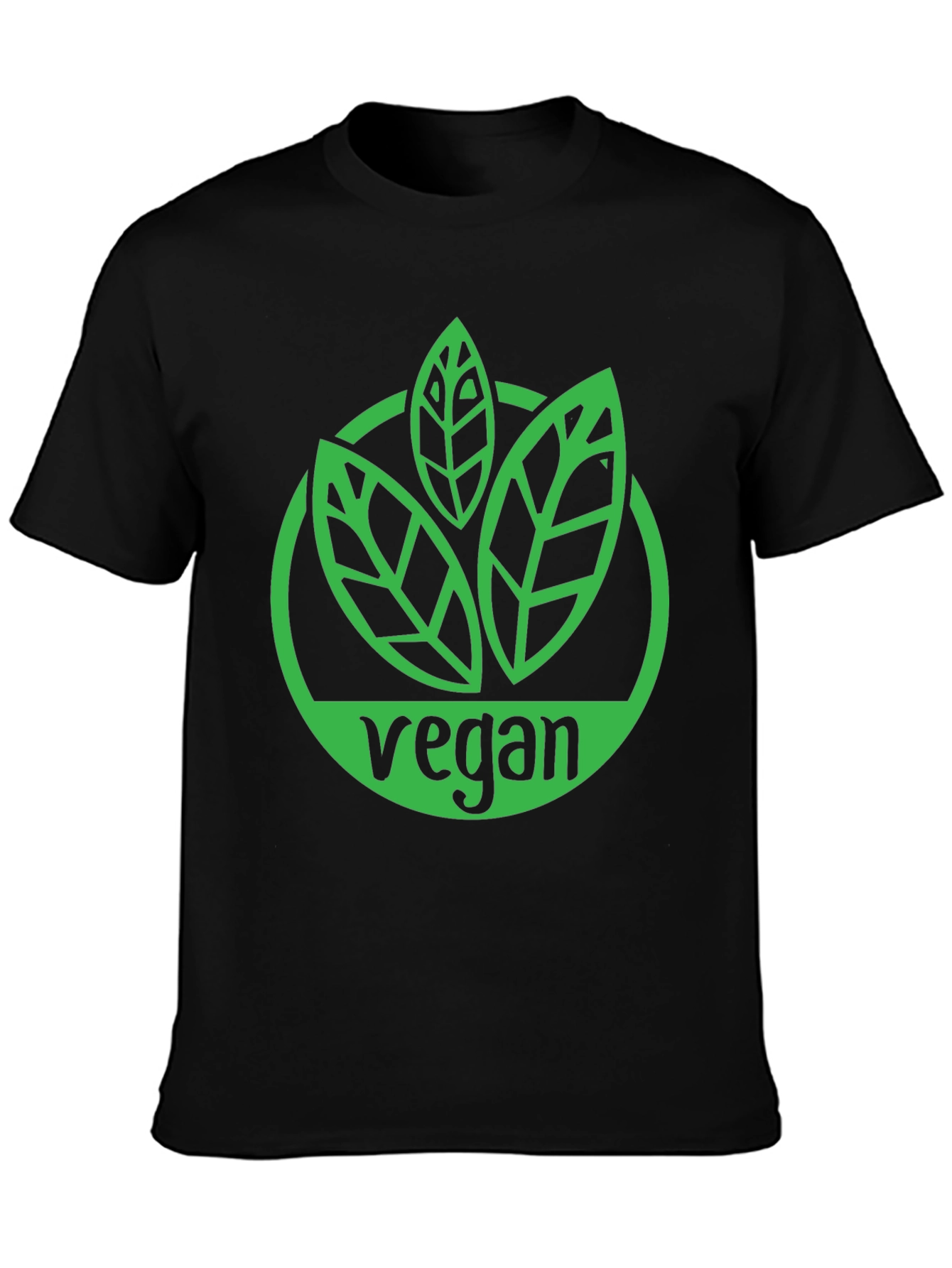 Vegan Graphic Tee - Leaf Logo Black Shirt