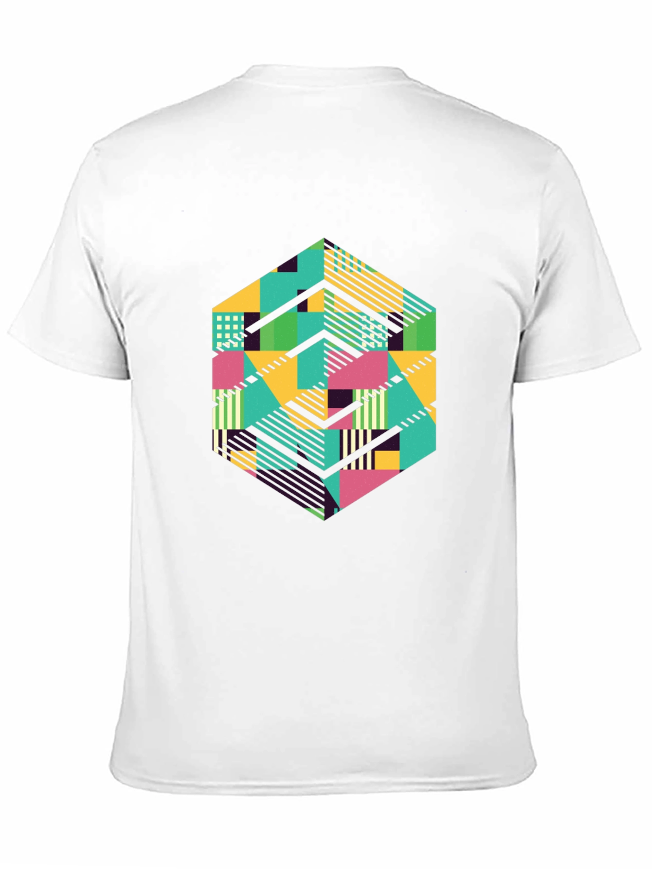 Geometric Patterned Black T-Shirt