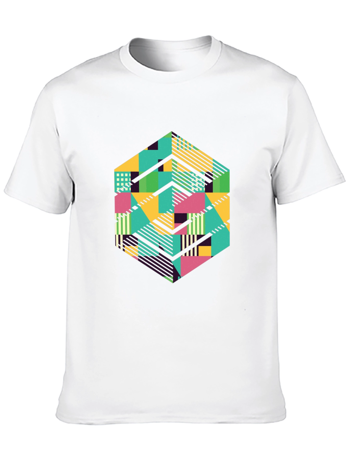 Geometric Patterned Black T-Shirt