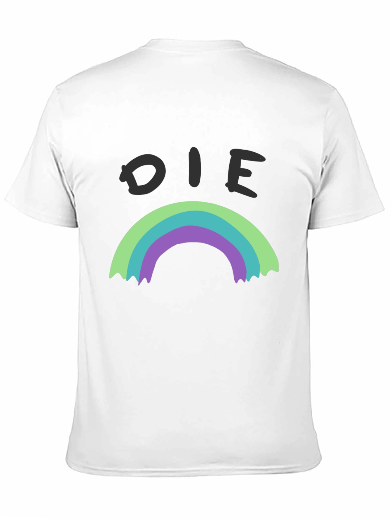 Die Rainbow Graphic Tee - Black Cotton Shirt