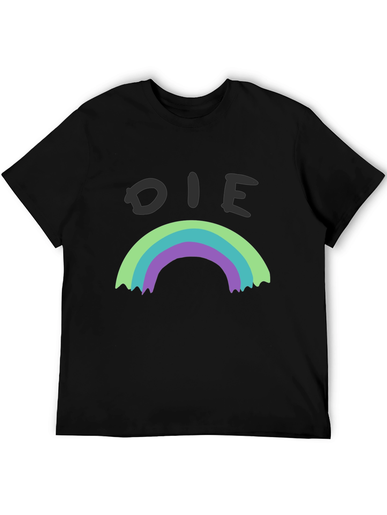 Die Rainbow Graphic Tee - Black Cotton Shirt